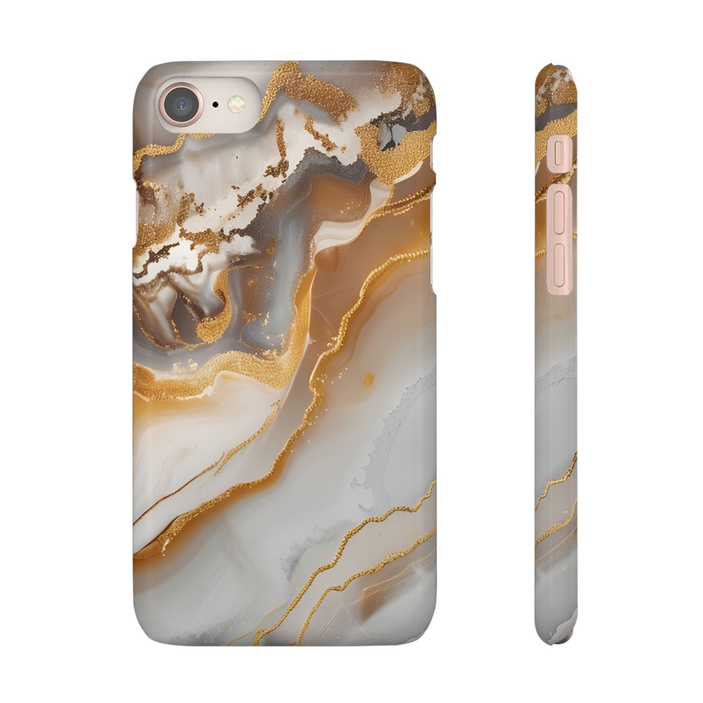 Gold Agate Phone Case – Marble Geode Snap Case