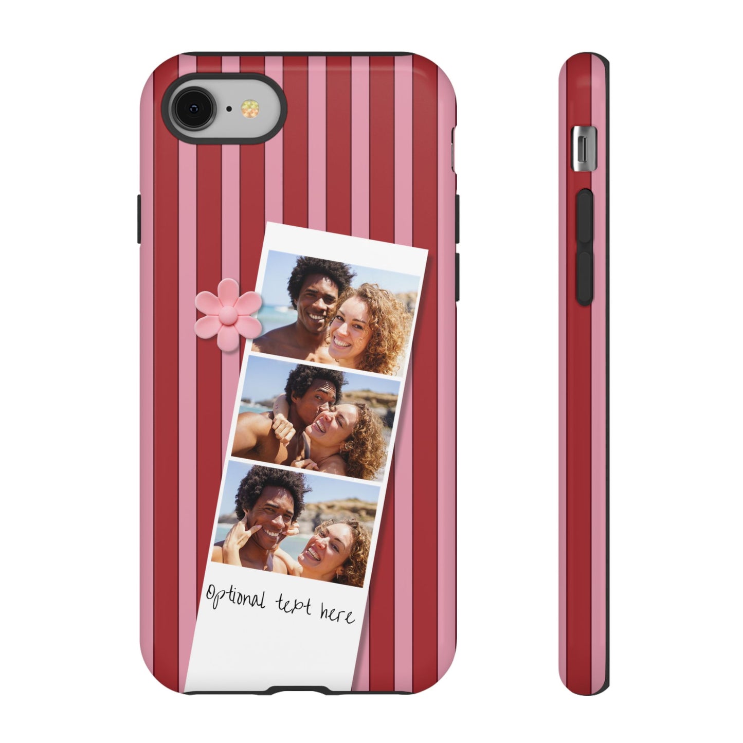 Customisable Three Photo Personalised Collage Tough Phone Case for Apple iPhone, Samsung Galaxy and Google Pixel.