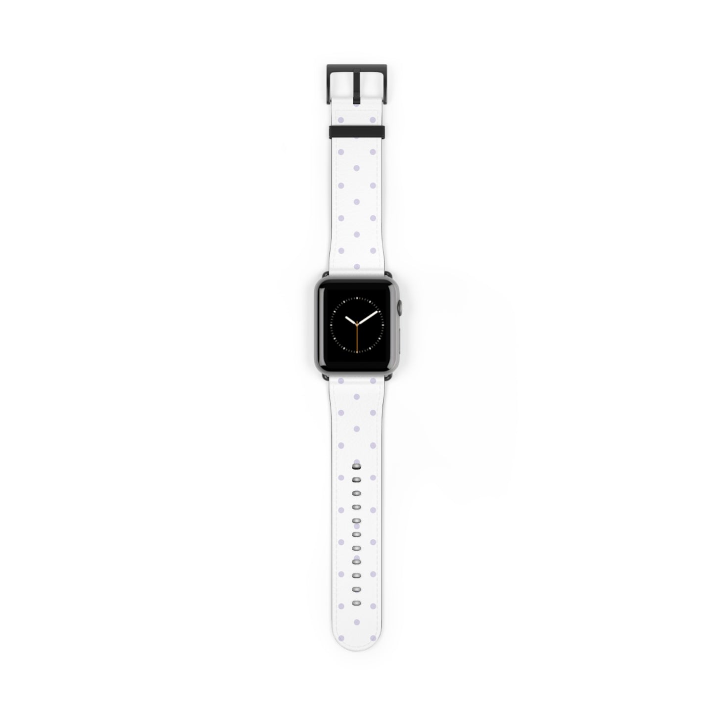 apple watch band with white polka dot design, minimal lavender dots, cute women’s casual watch strap