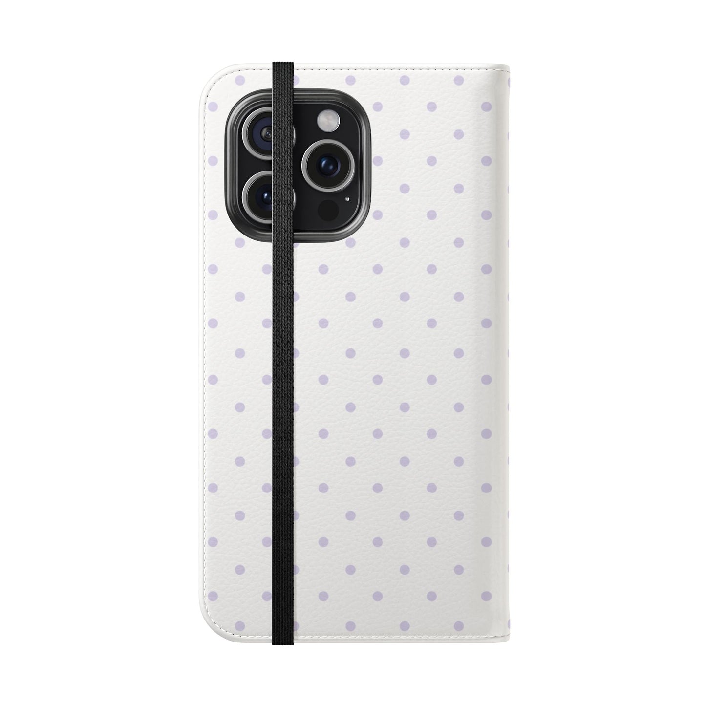 Polka Dot Flip Phone Case — White and Violet Polka Dot Wallet Cover