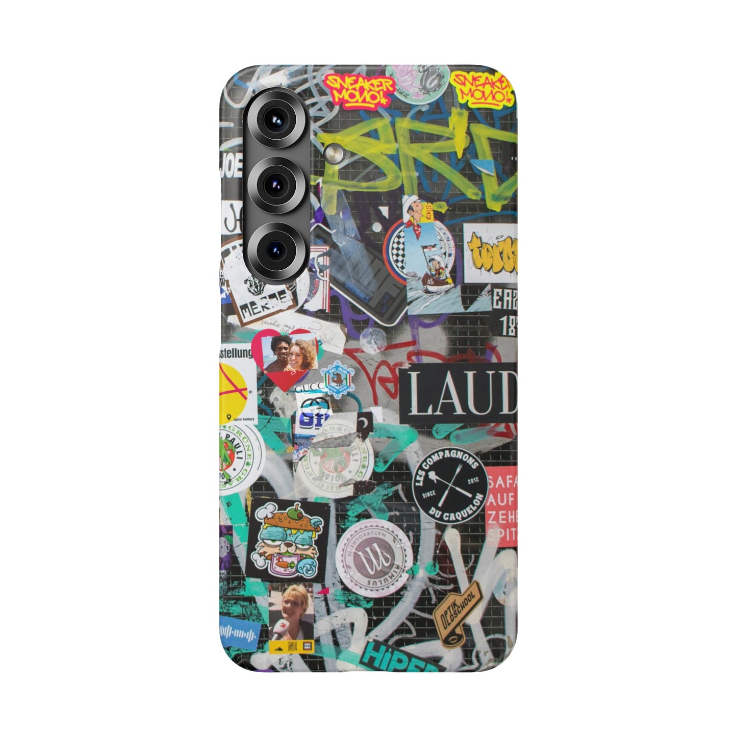 Sticker Bomb Personalised Graffiti Slim Phone Case for Apple iPhone, Samsung Galaxy and Google Pixel.