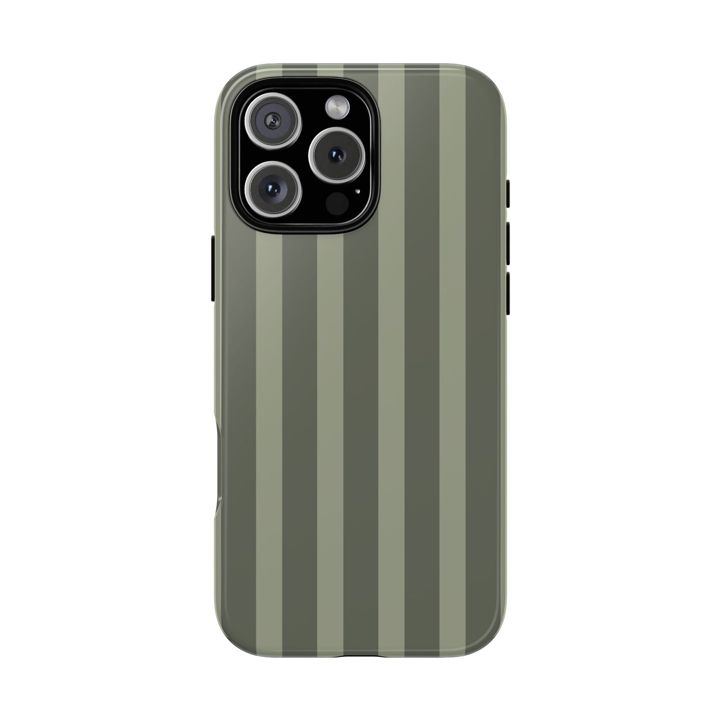 Olive Striped Tough Phone Case — Durable Military-Inspired Protective Cover