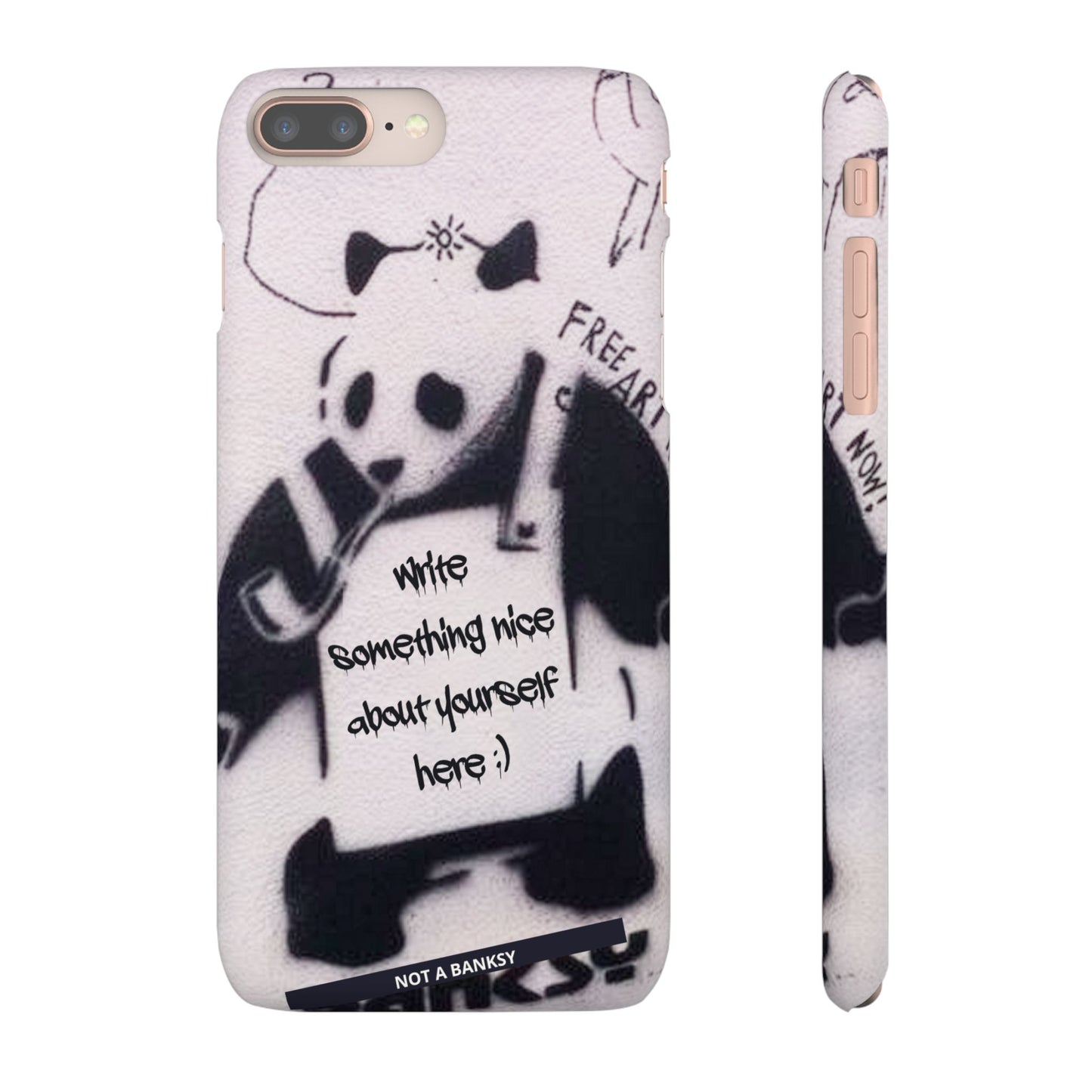 Personalised Panda Stencil Phone Case for Apple iPhone, Samsung Galaxy and Google Pixel.