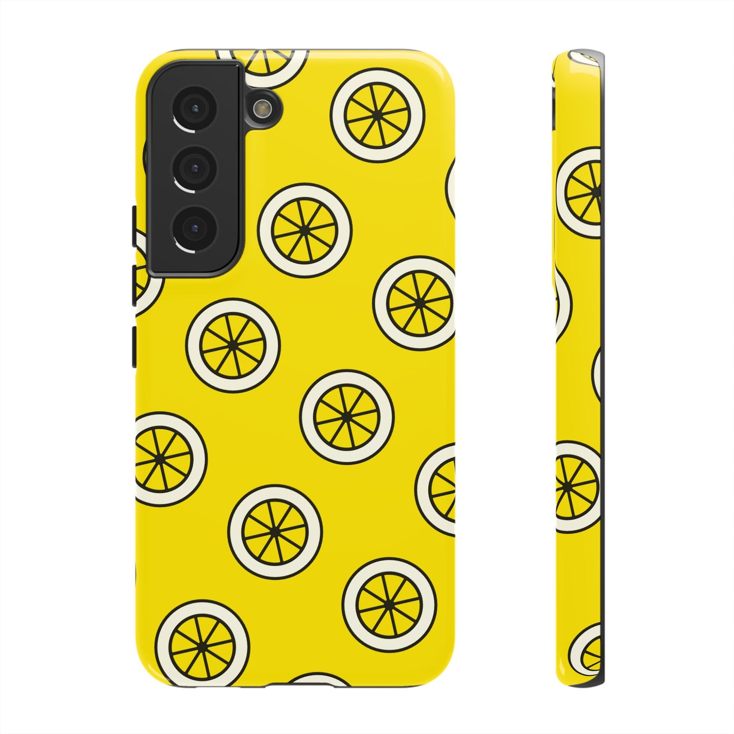Yellow Lemon Pattern Tough Phone Case — Bright Citrus Protective Cover