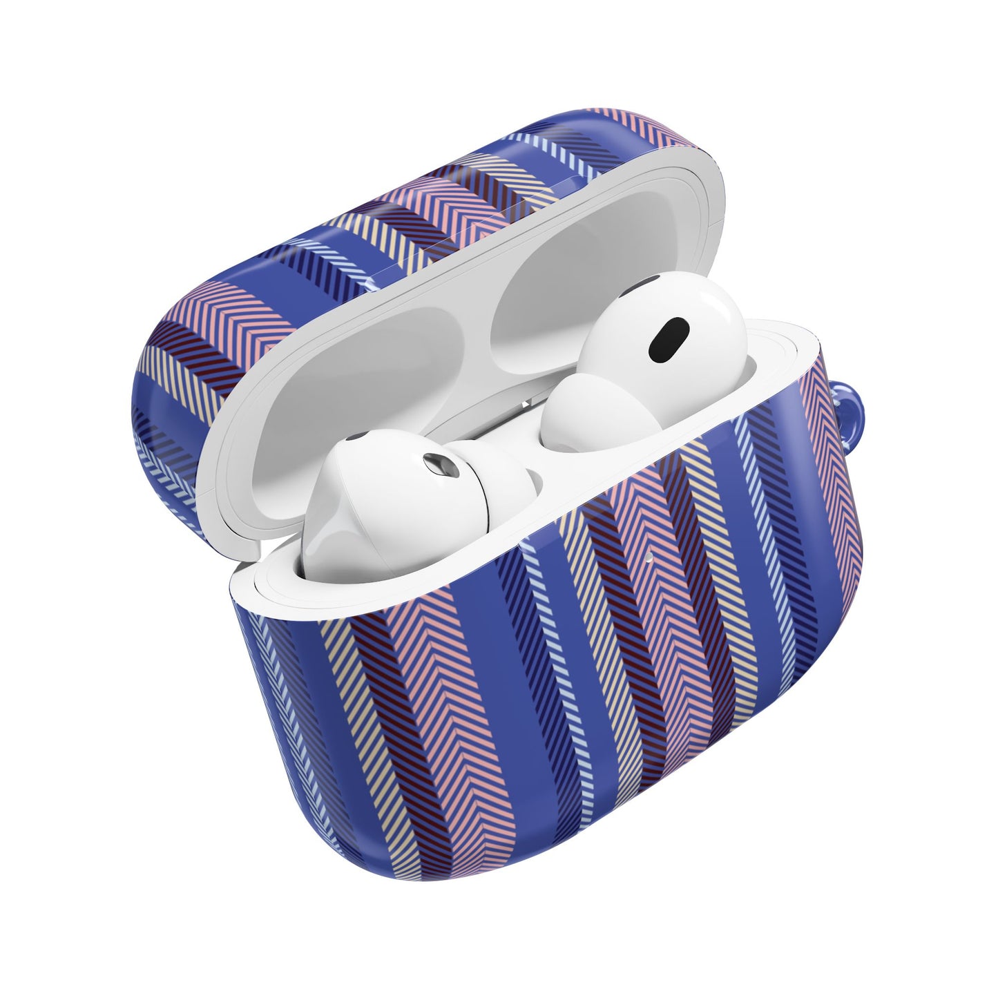 Striped Violet AirPod Case — Purple Blue Chevron Pattern AirPods Cover