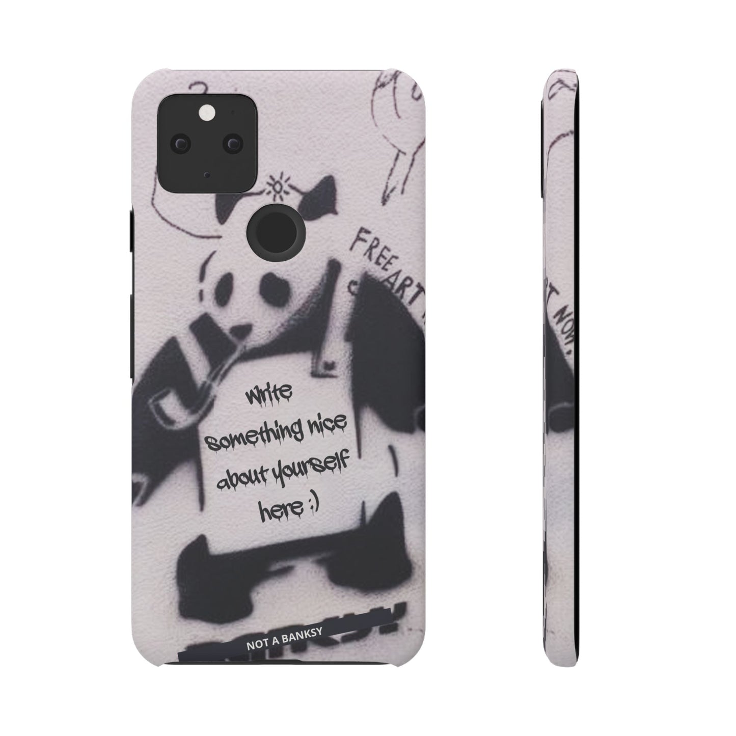 Personalised Panda Stencil Phone Case for Apple iPhone, Samsung Galaxy and Google Pixel.