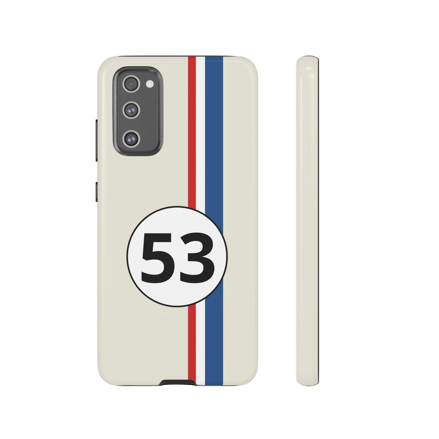 Racing Stripe Personalised Number Tough Phone Case for Apple iPhone, Samsung Galaxy and Google Pixel.