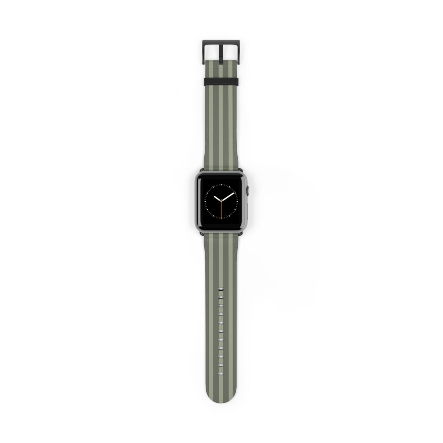 Striped Olive Green Watch Band — Durable Silicone Apple Watch Strap