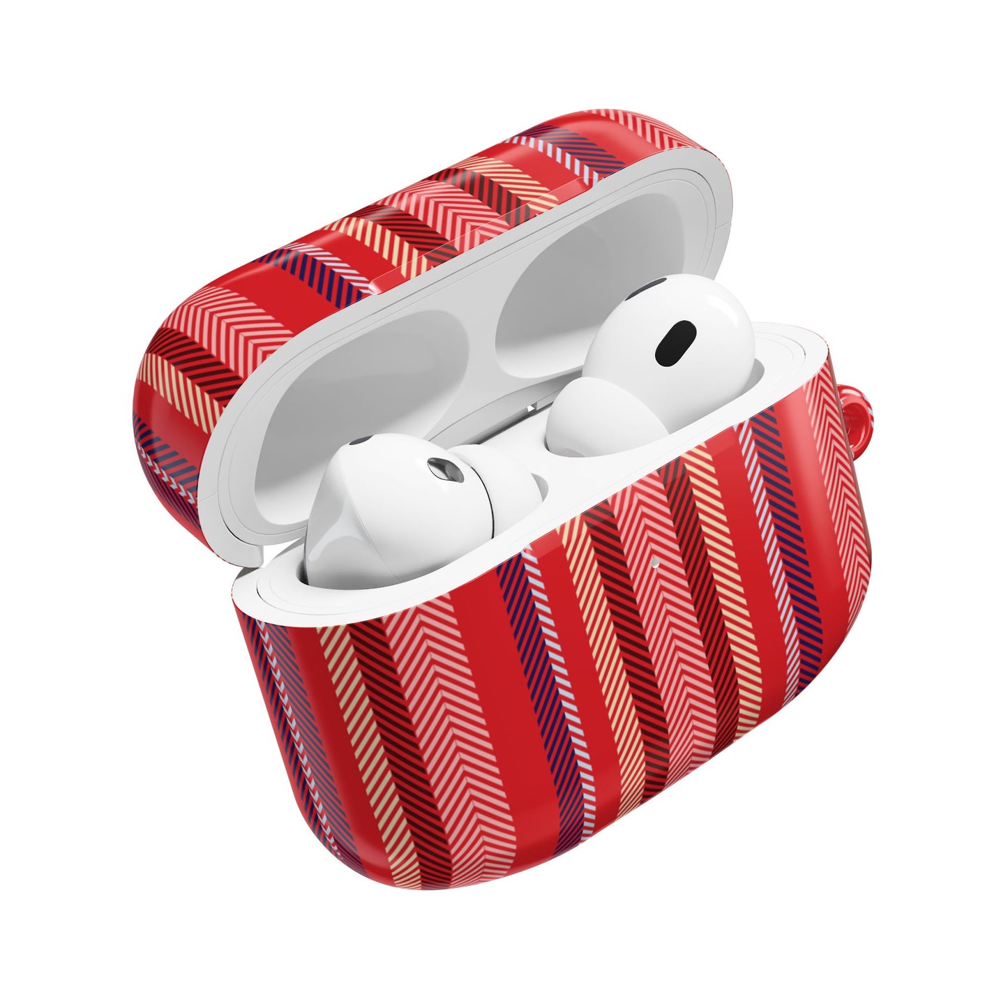 Striped Red AirPod Case - Protective Patterned Charging Case