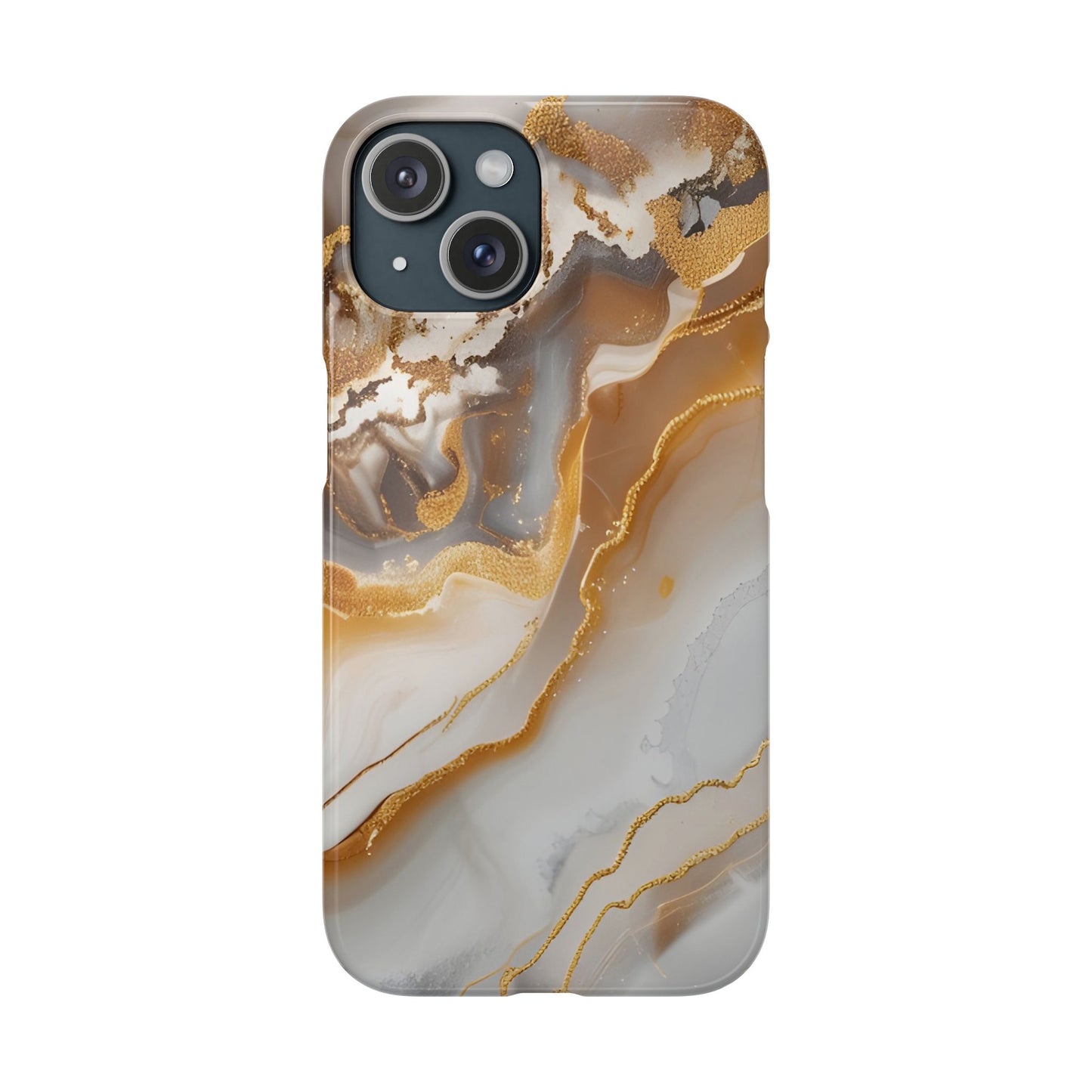 Gold Agate Phone Case – Marble Geode Snap Case