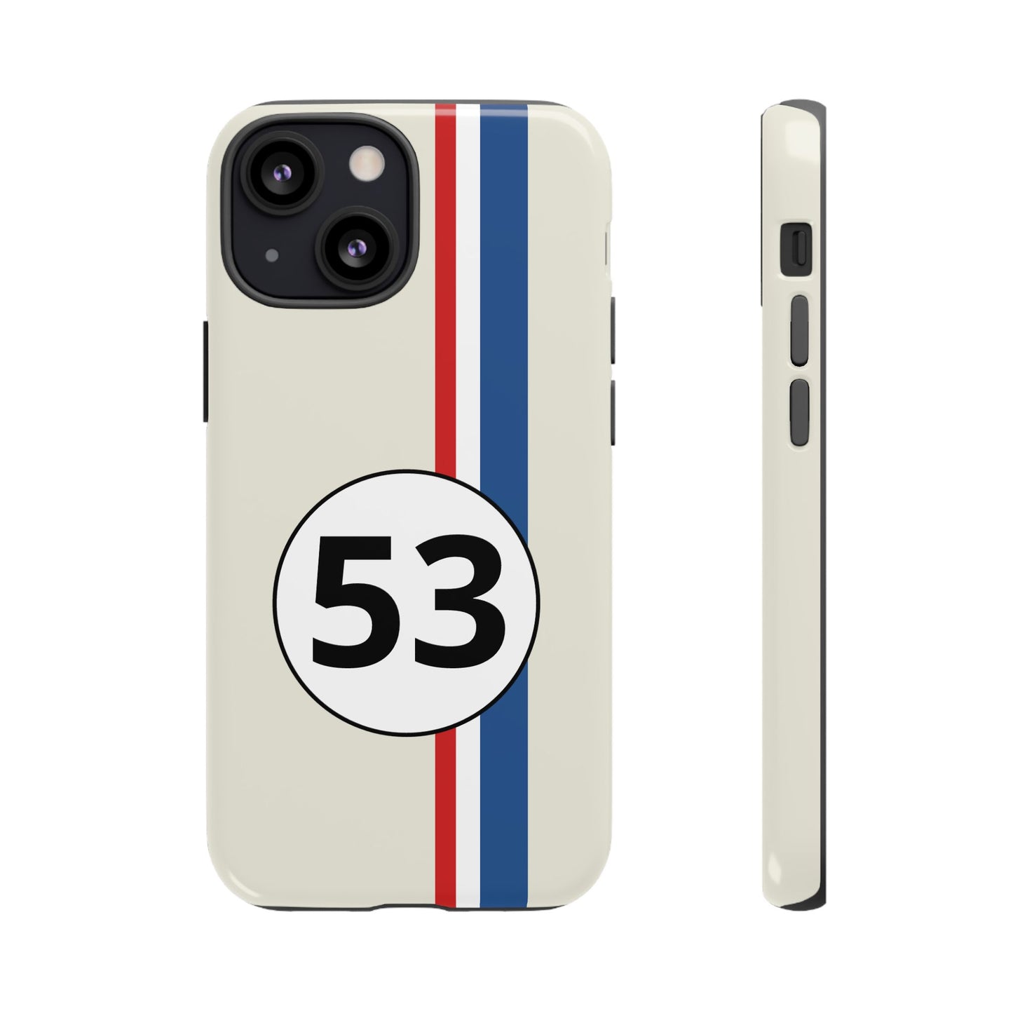 Racing Stripe Personalised Number Tough Phone Case for Apple iPhone, Samsung Galaxy and Google Pixel.