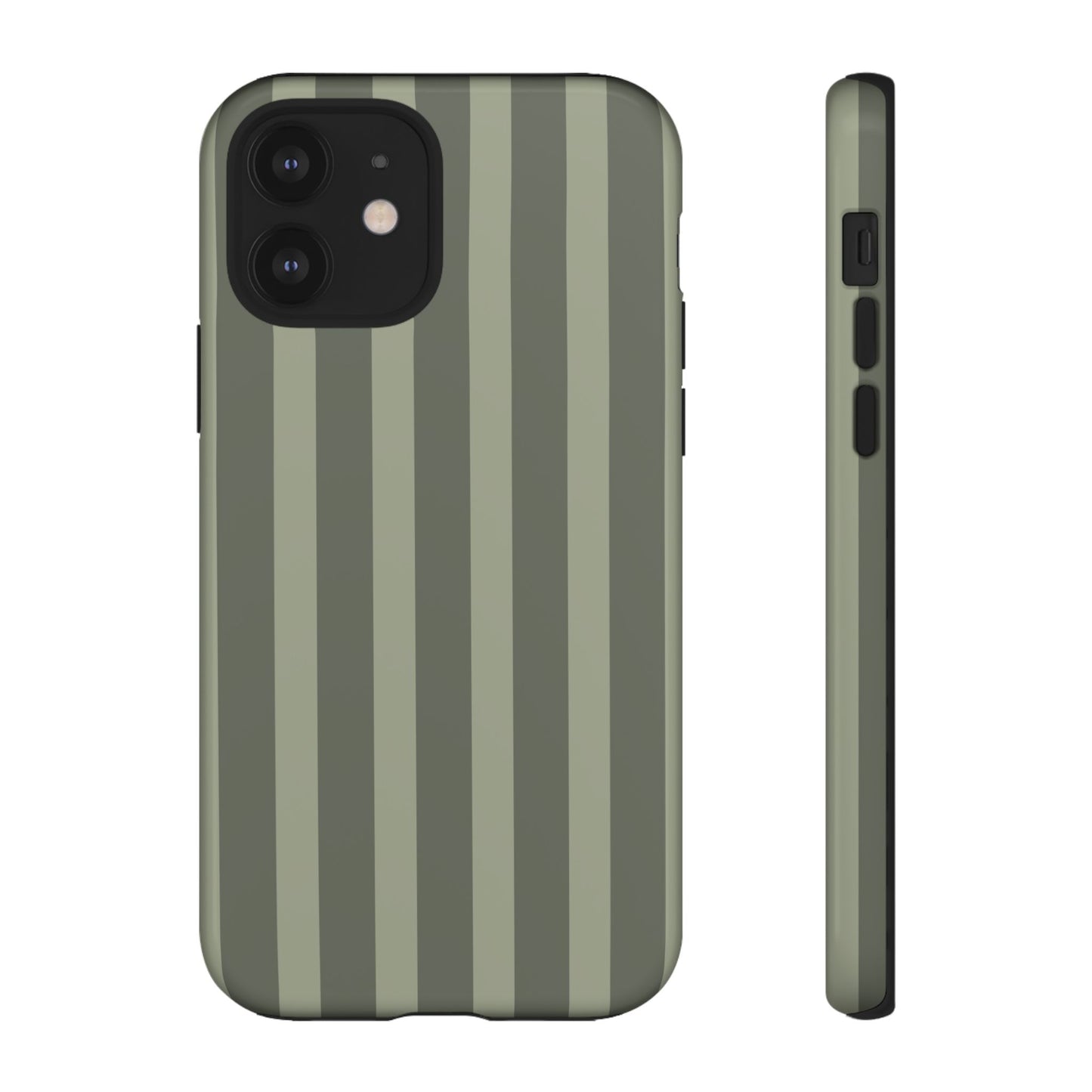 Olive Striped Tough Phone Case — Durable Military-Inspired Protective Cover