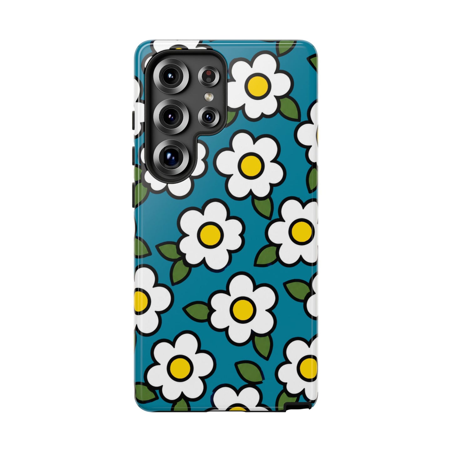 Blue Daisy Tough Phone Case — Floral Protective iPhone Cover