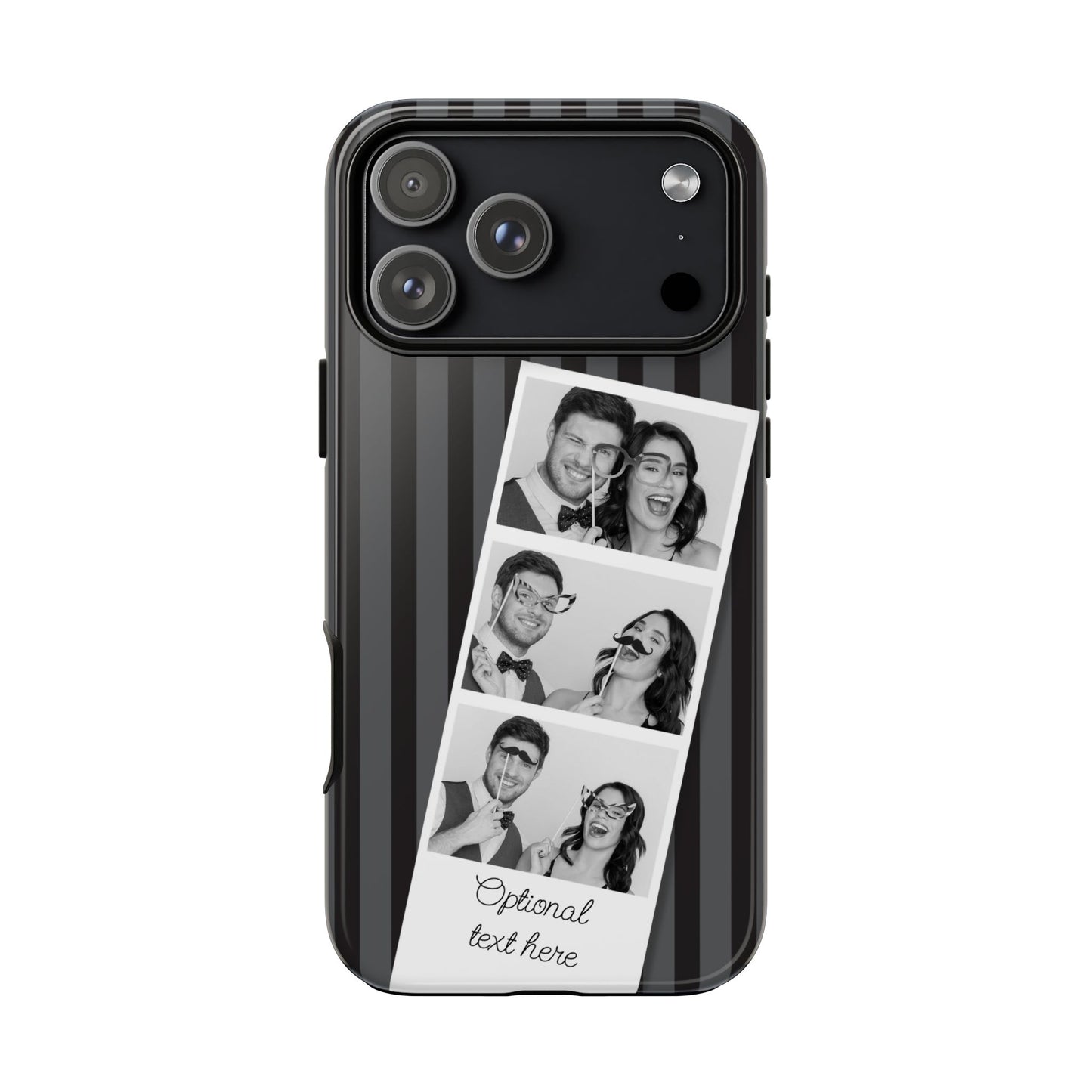 Customisable Three Image Retro Photobooth Design Tough Case for Apple iPhone, Samsung Galaxy and Google Pixel.