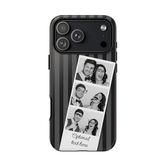 Customisable Three Image Retro Photobooth Design Tough Case for Apple iPhone, Samsung Galaxy and Google Pixel.