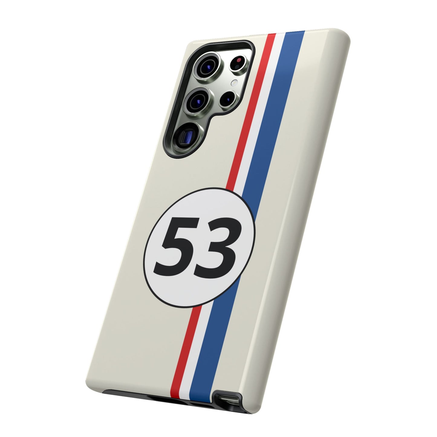 Racing Stripe Personalised Number Tough Phone Case for Apple iPhone, Samsung Galaxy and Google Pixel.
