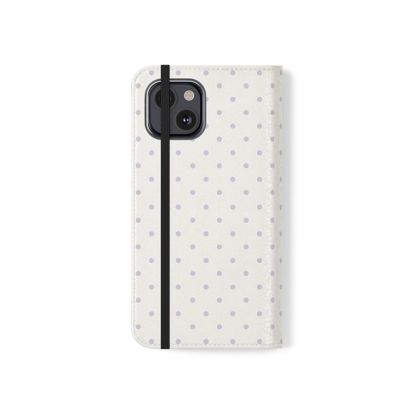 Polka Dot Flip Phone Case — White and Violet Polka Dot Wallet Cover