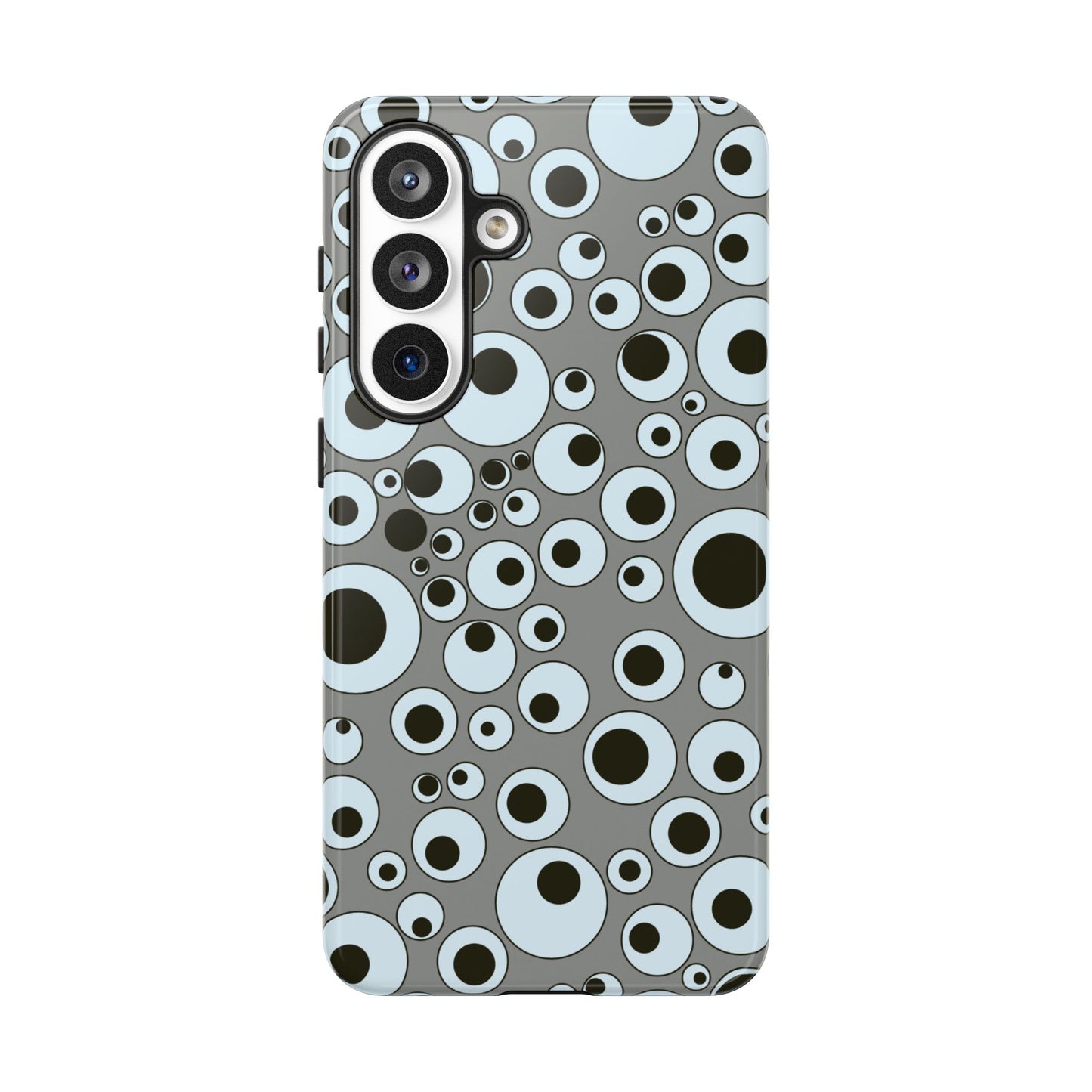 Bubble Pattern Tough Phone Case – Grey Retro Polka-Dot Design