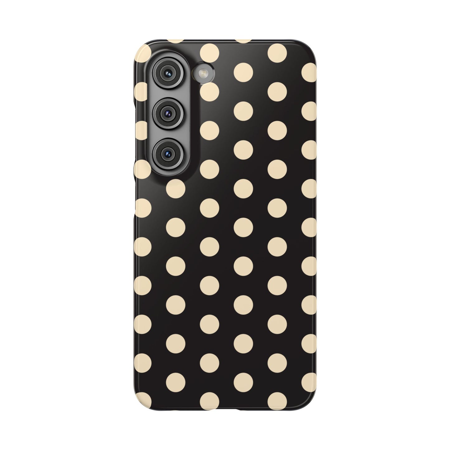 Polka Dot Snap Phone Case — Classic Black & Cream Retro Dots