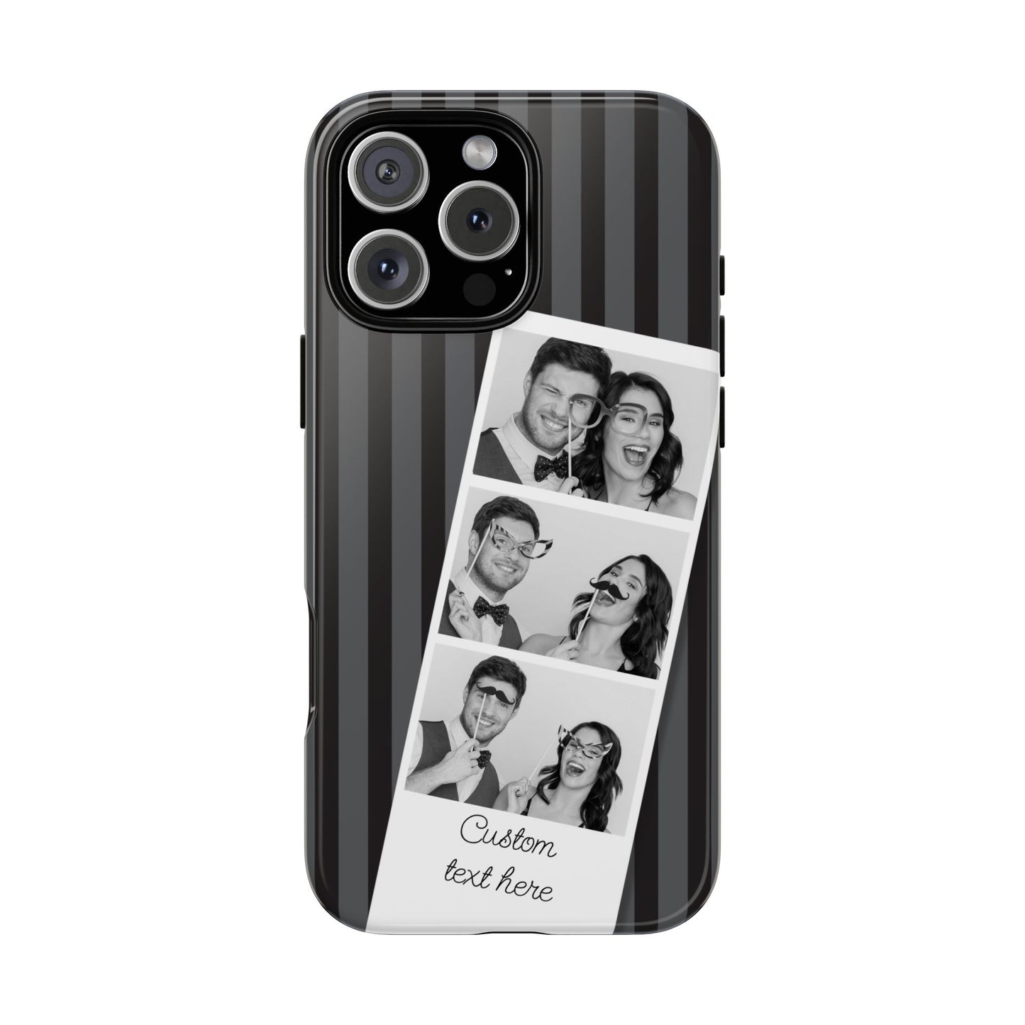 Customisable Three Image Retro Photobooth Design Tough Case for Apple iPhone, Samsung Galaxy and Google Pixel.