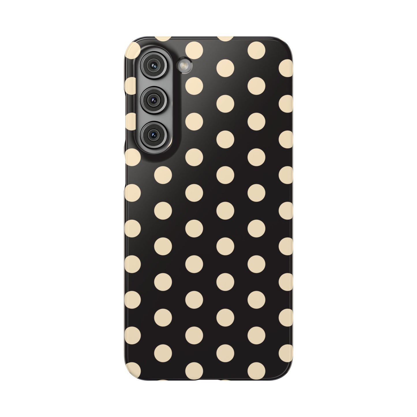 Polka Dot Snap Phone Case — Classic Black & Cream Retro Dots