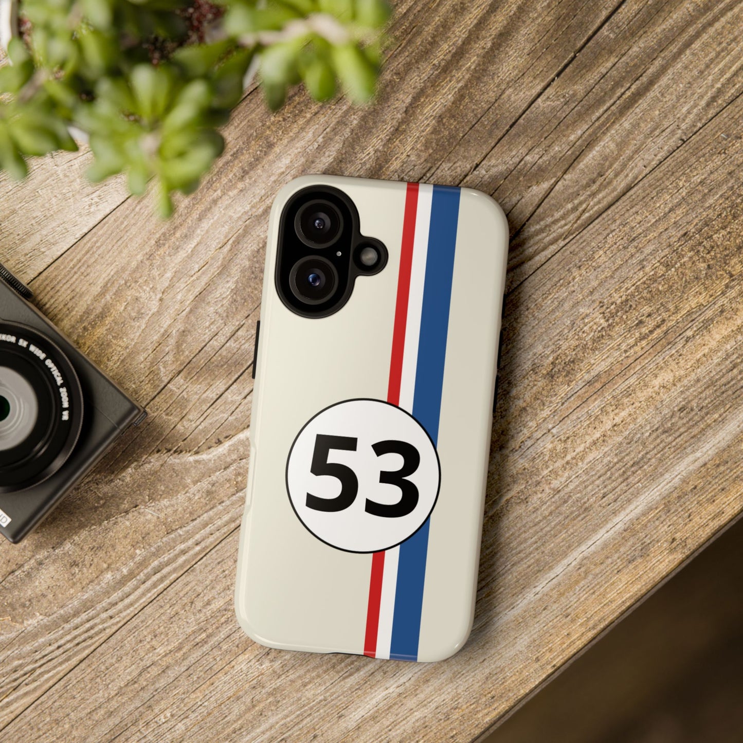 Racing Stripe Personalised Number Tough Phone Case for Apple iPhone, Samsung Galaxy and Google Pixel.