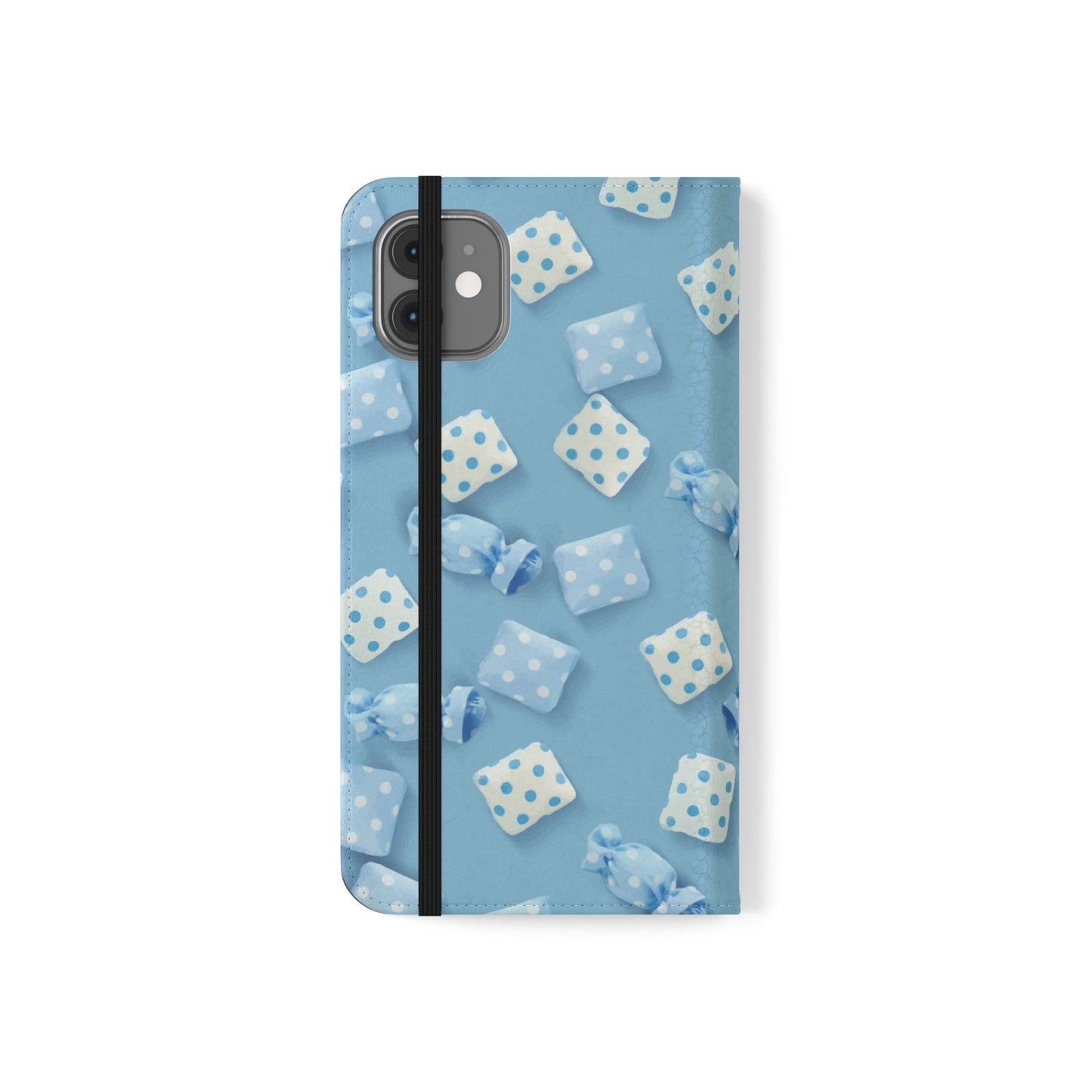 Pastel Blue Fabric Candy Flip Phone Case — Candy Wallet Cover