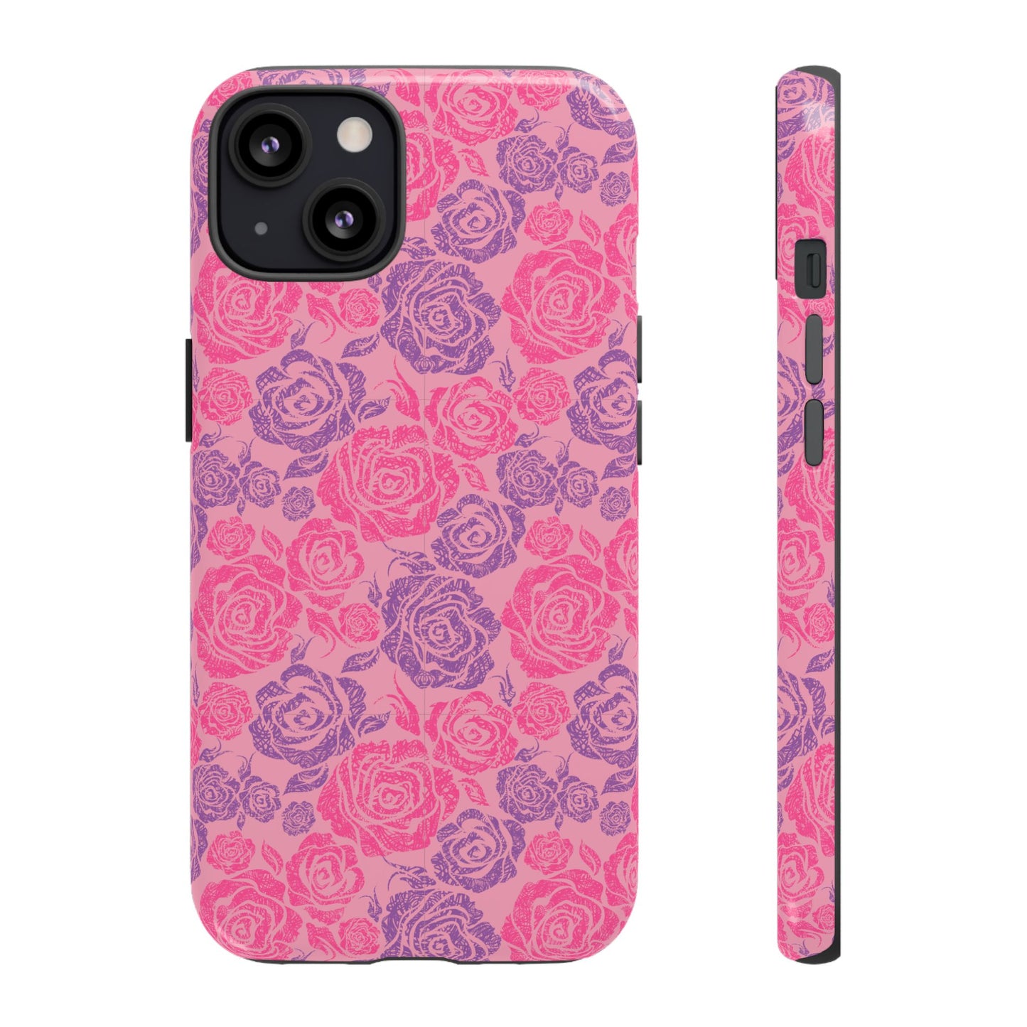 Pink & Lavender Rose Pattern Tough Phone Case