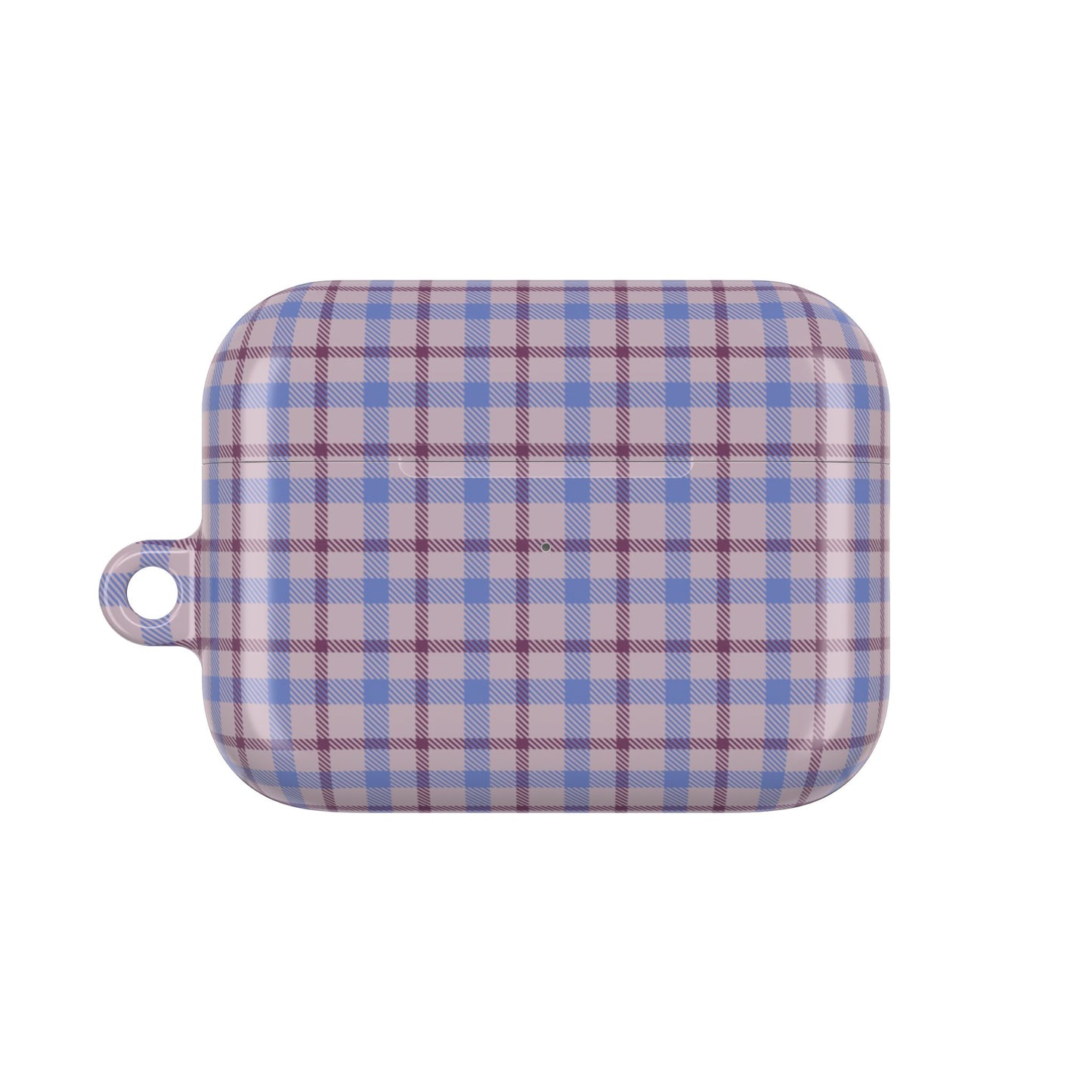 Blue and Burgundy Tartan AirPod Case — Classic Blue and Burgundy Plaid Protective Cover