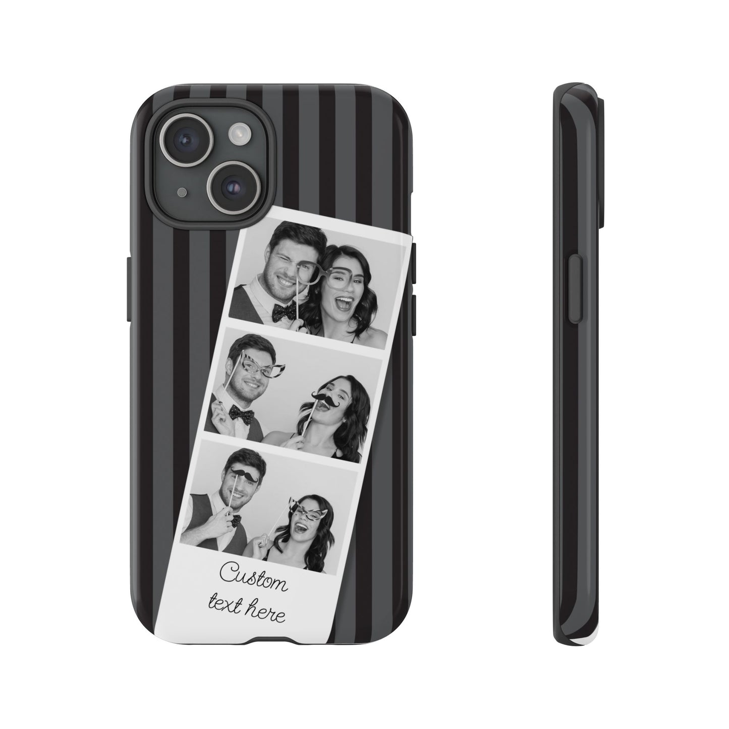 Customisable Three Image Retro Photobooth Design Tough Case for Apple iPhone, Samsung Galaxy and Google Pixel.