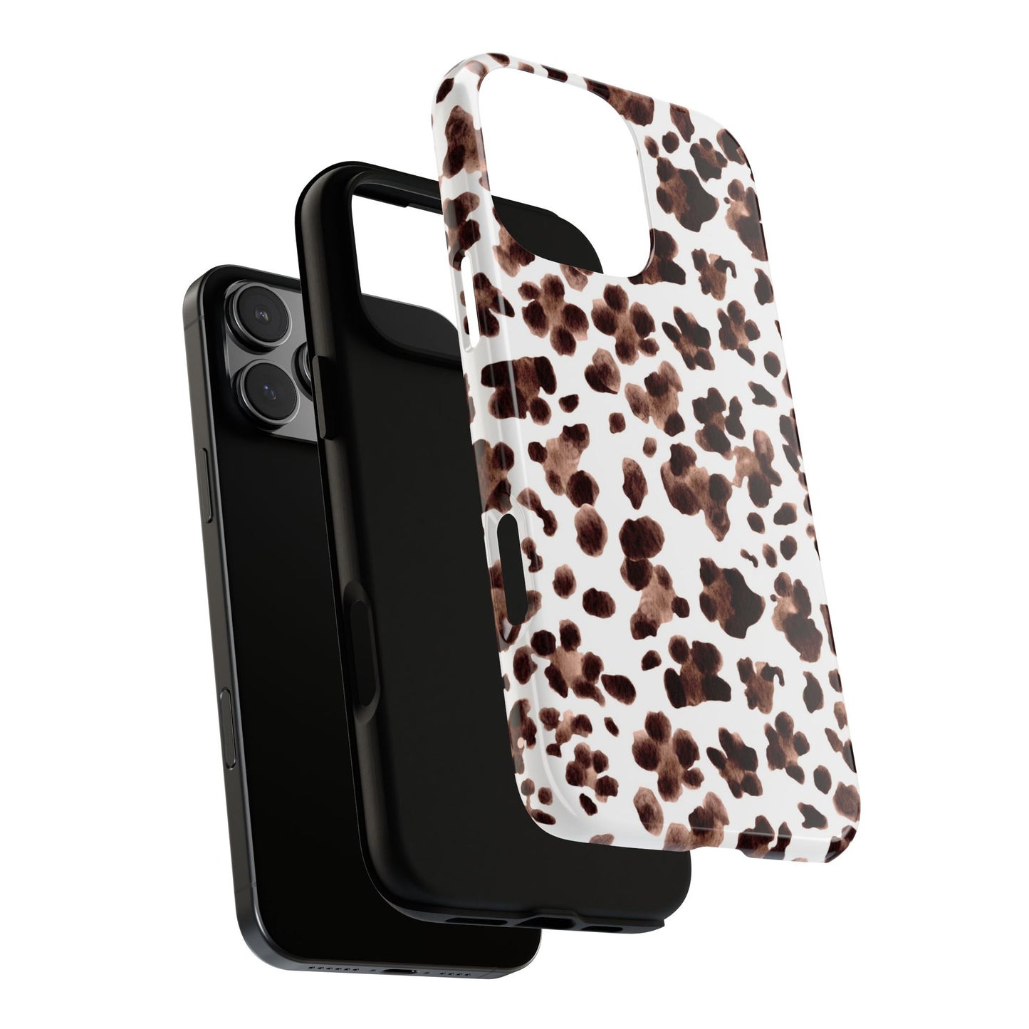 Brown Cowhide Print Phone Case — Tough Protective iPhone Cover