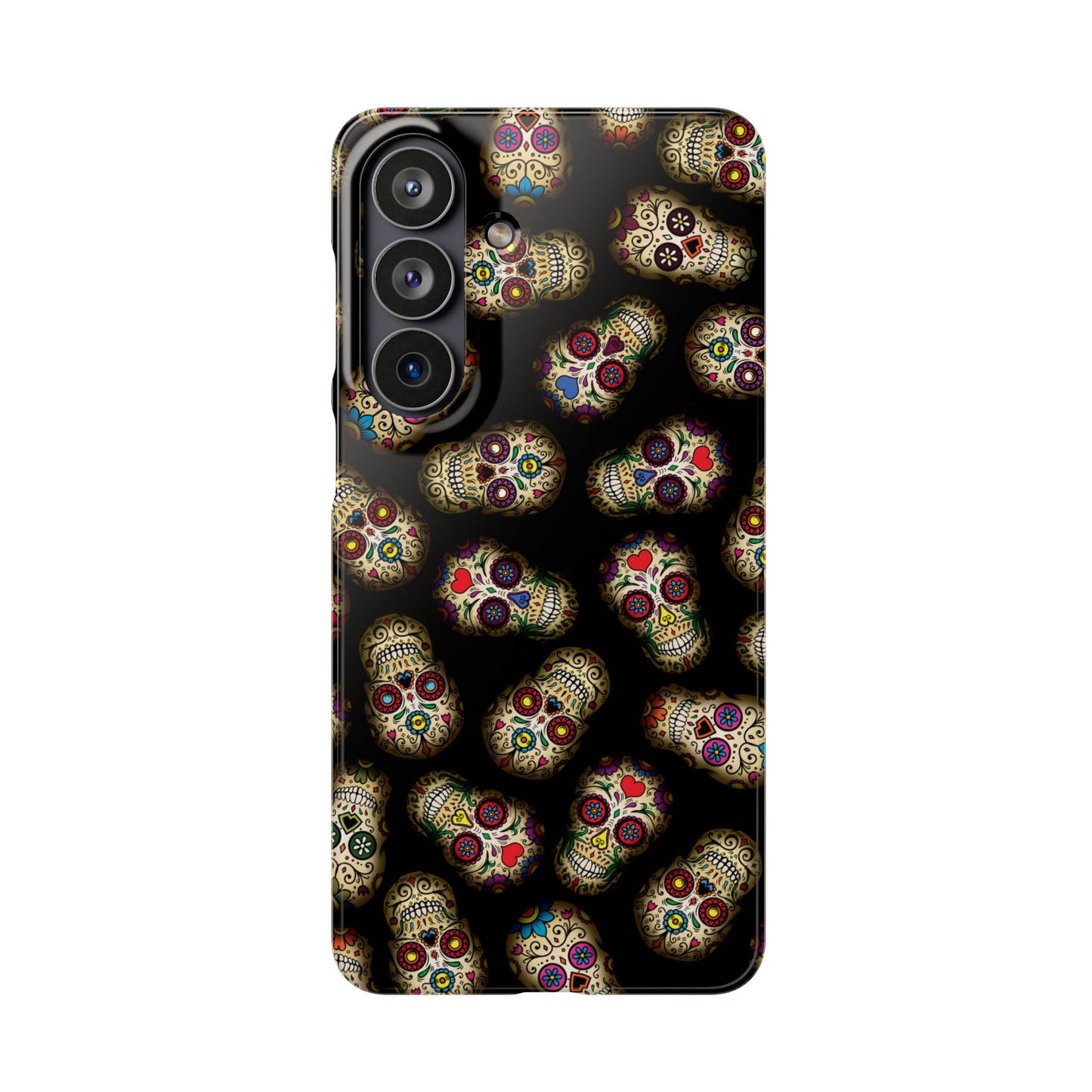 Sugar Skull — Day of the Dead Floral Slim Case for Apple iPhone, Samsung Galaxy and Google Pixel.