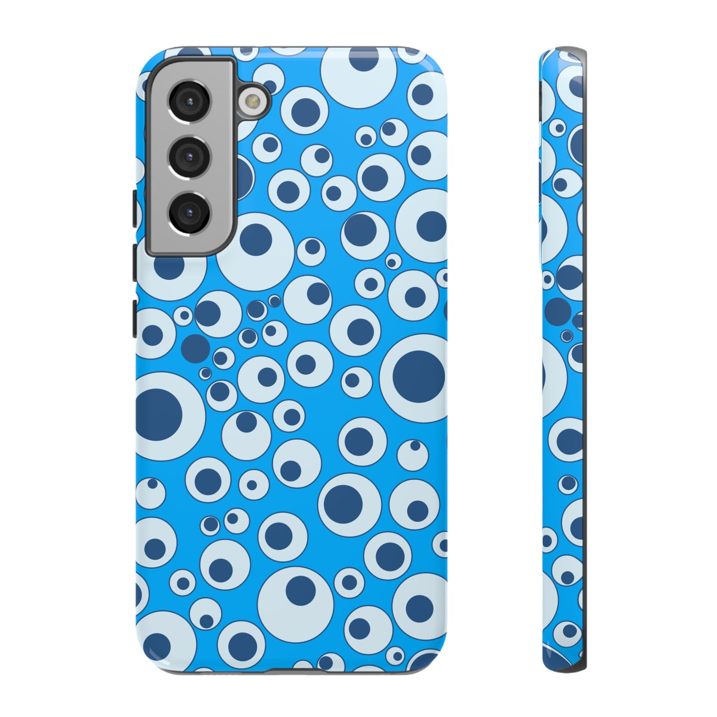 Blue Bubble Pattern Tough Phone Case — Retro Pop Circles Design