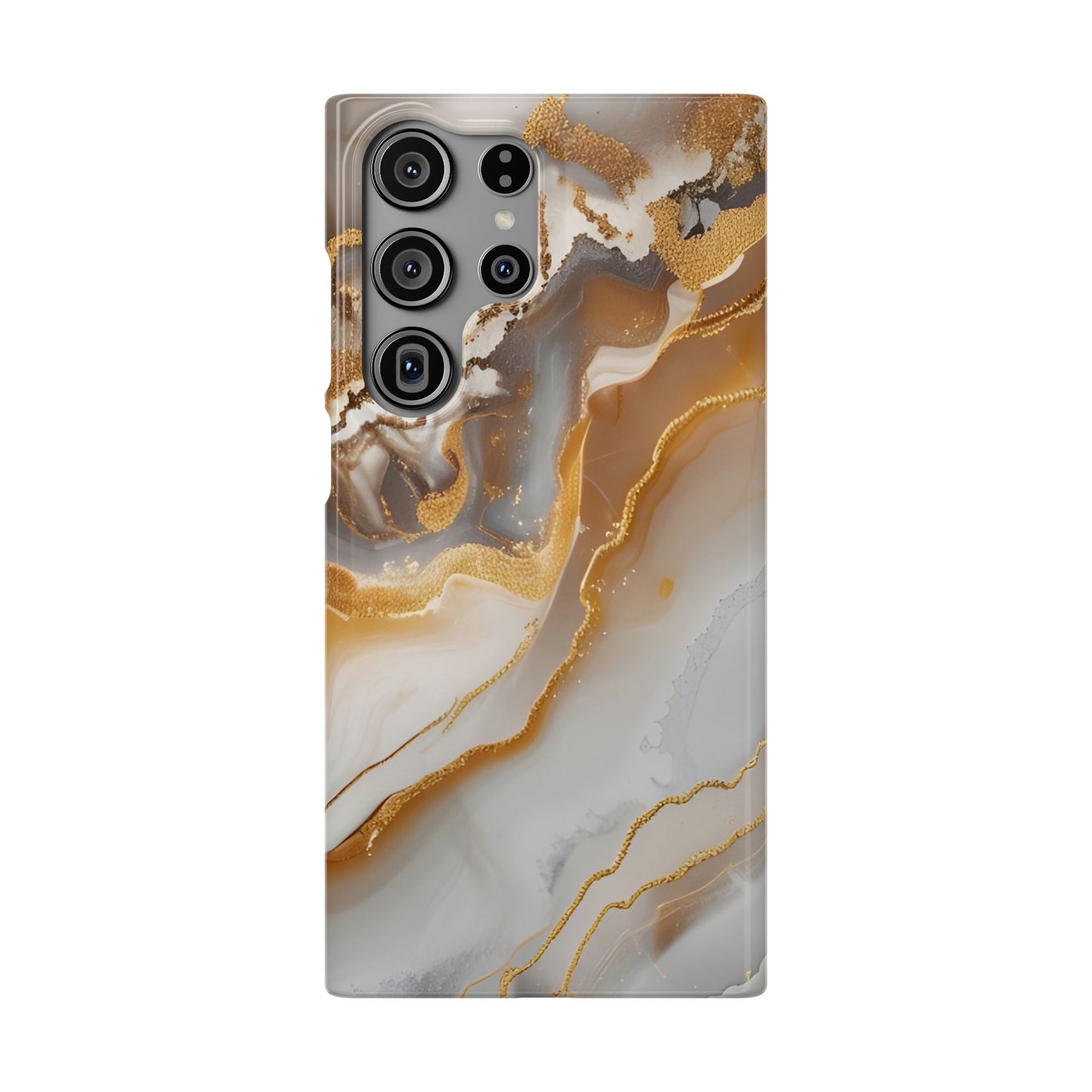 Gold Agate Phone Case – Marble Geode Snap Case