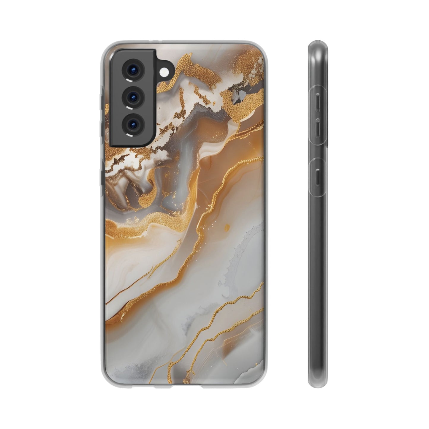 Gold Marble Flexi Phone Case for Apple iPhone and Samsung Galaxy.