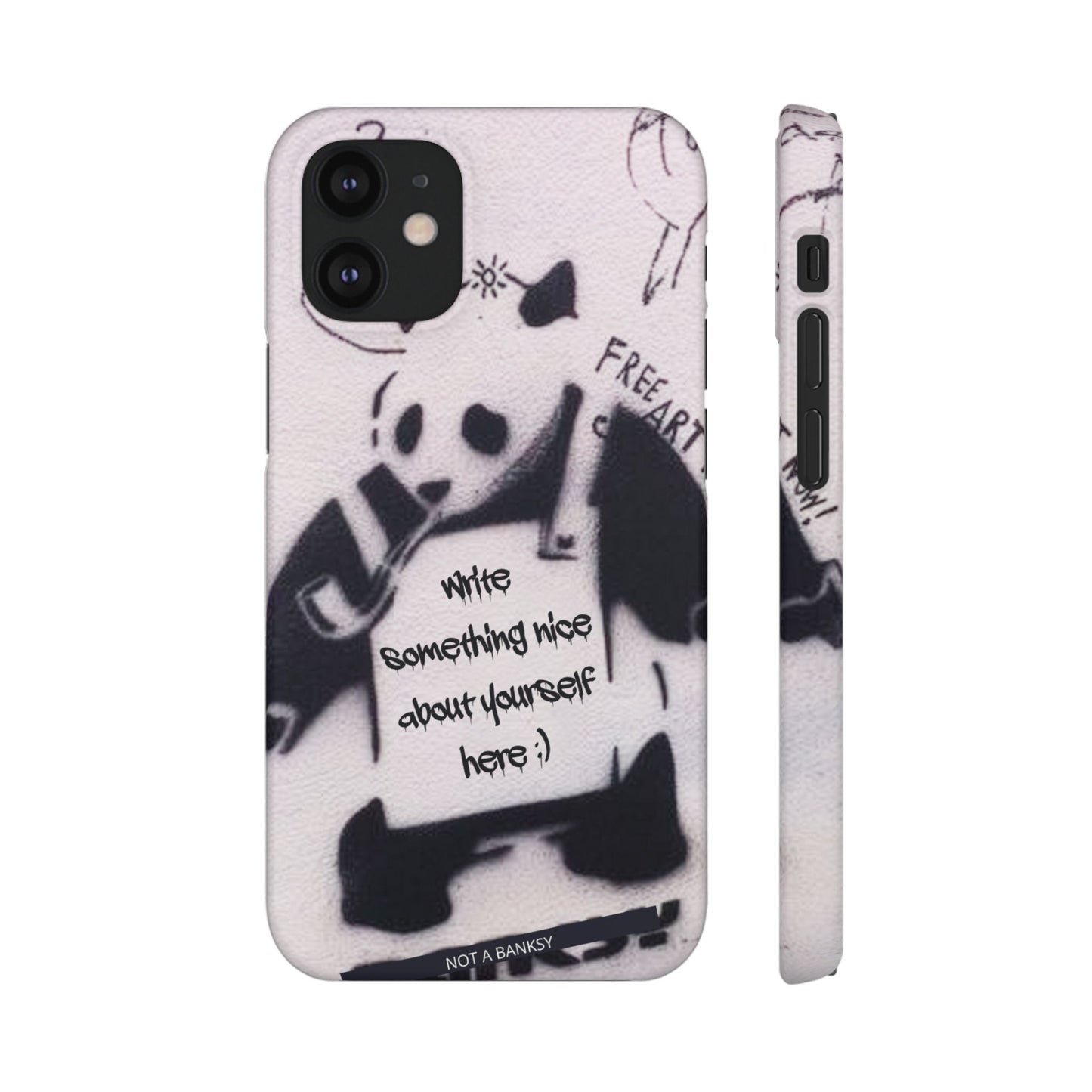 Personalised Panda Stencil Phone Case for Apple iPhone, Samsung Galaxy and Google Pixel.
