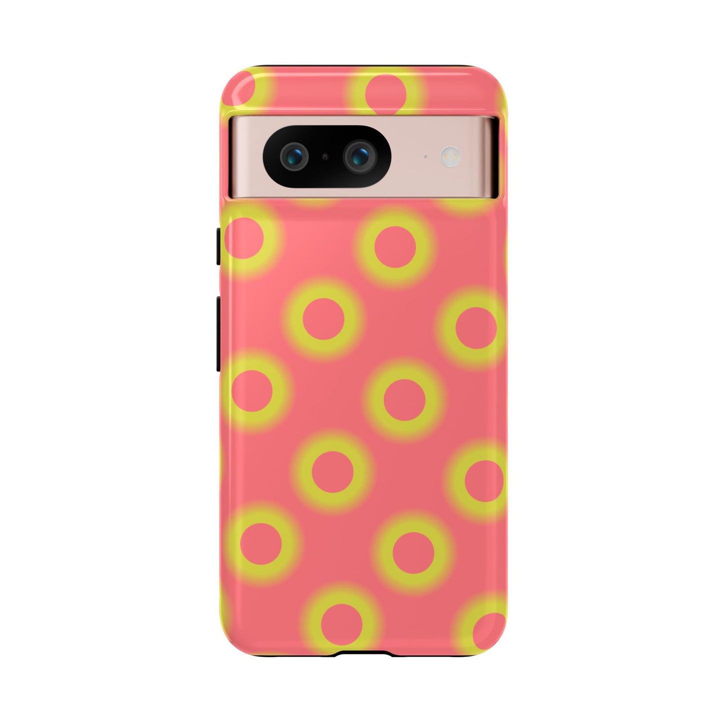Neon Polka Dot Phone Case — Retro Pink & Lime Protective Cover