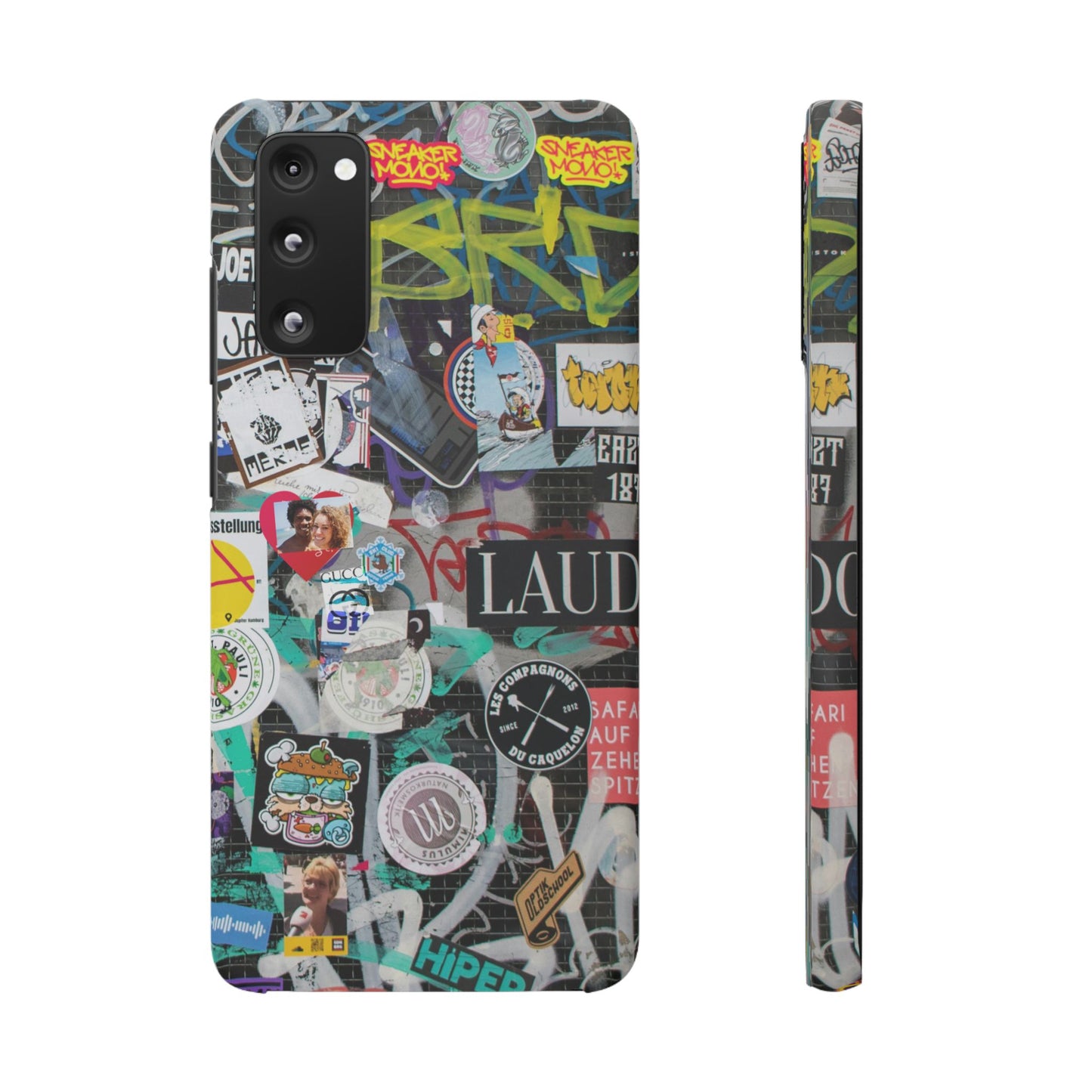 Sticker Bomb Personalised Graffiti Slim Phone Case for Apple iPhone, Samsung Galaxy and Google Pixel.