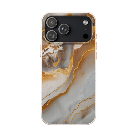 Biodegradable Marble Phone Case — Earth-Tone Agate, Eco-Friendly Phone Cover for Apple iPhone and Samsung Galaxy.