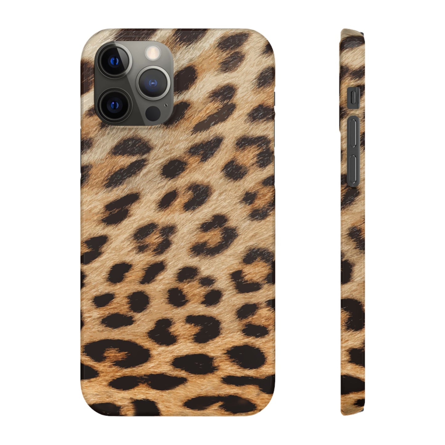 Leopard Print Slim Phone Case for Apple iPhone, Samsung Galaxy and Google Pixel.