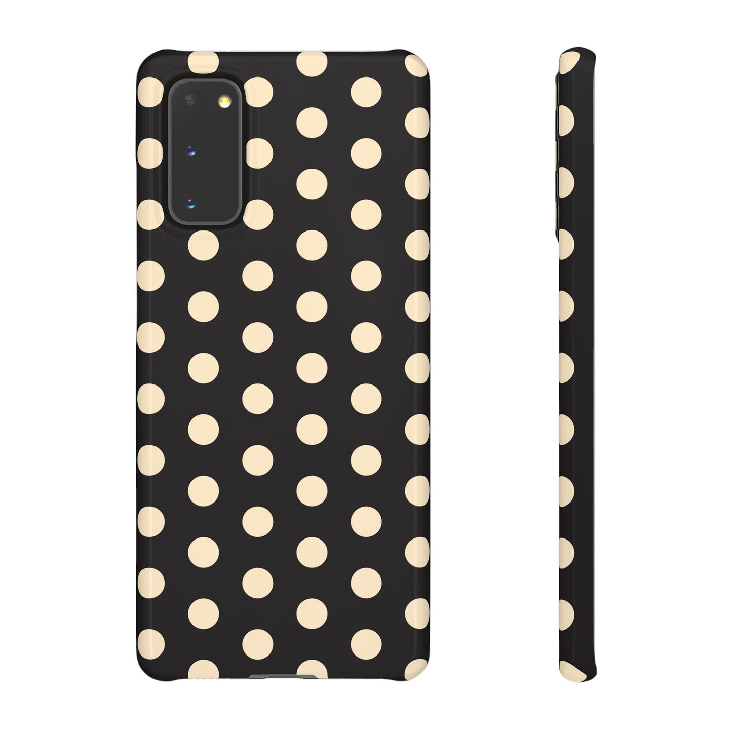 Polka Dot Snap Phone Case — Classic Black & Cream Retro Dots