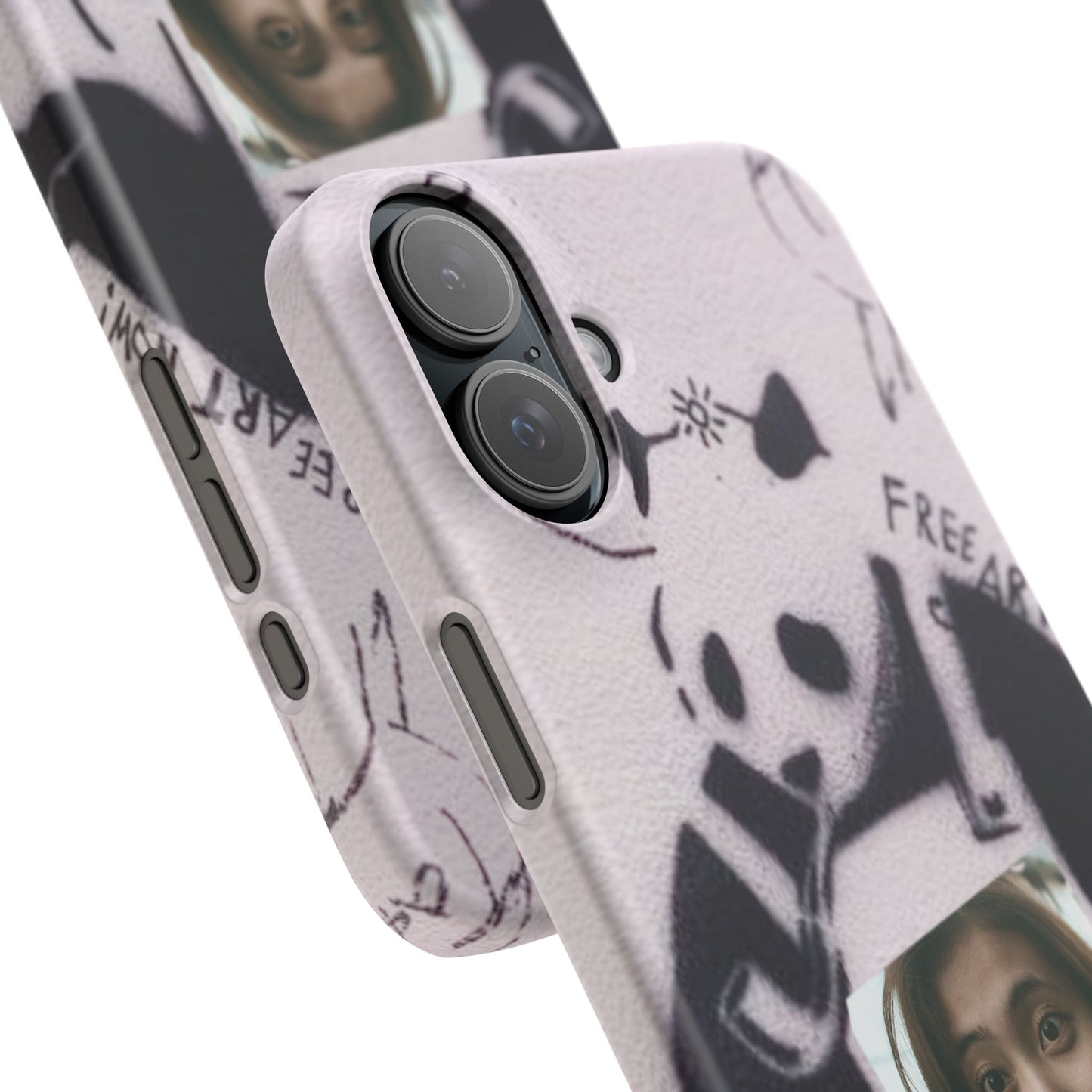 Single Image Personalised Panda Stencil Slim Phone Case for Apple iPhone, Samsung Galaxy and Google Pixel.
