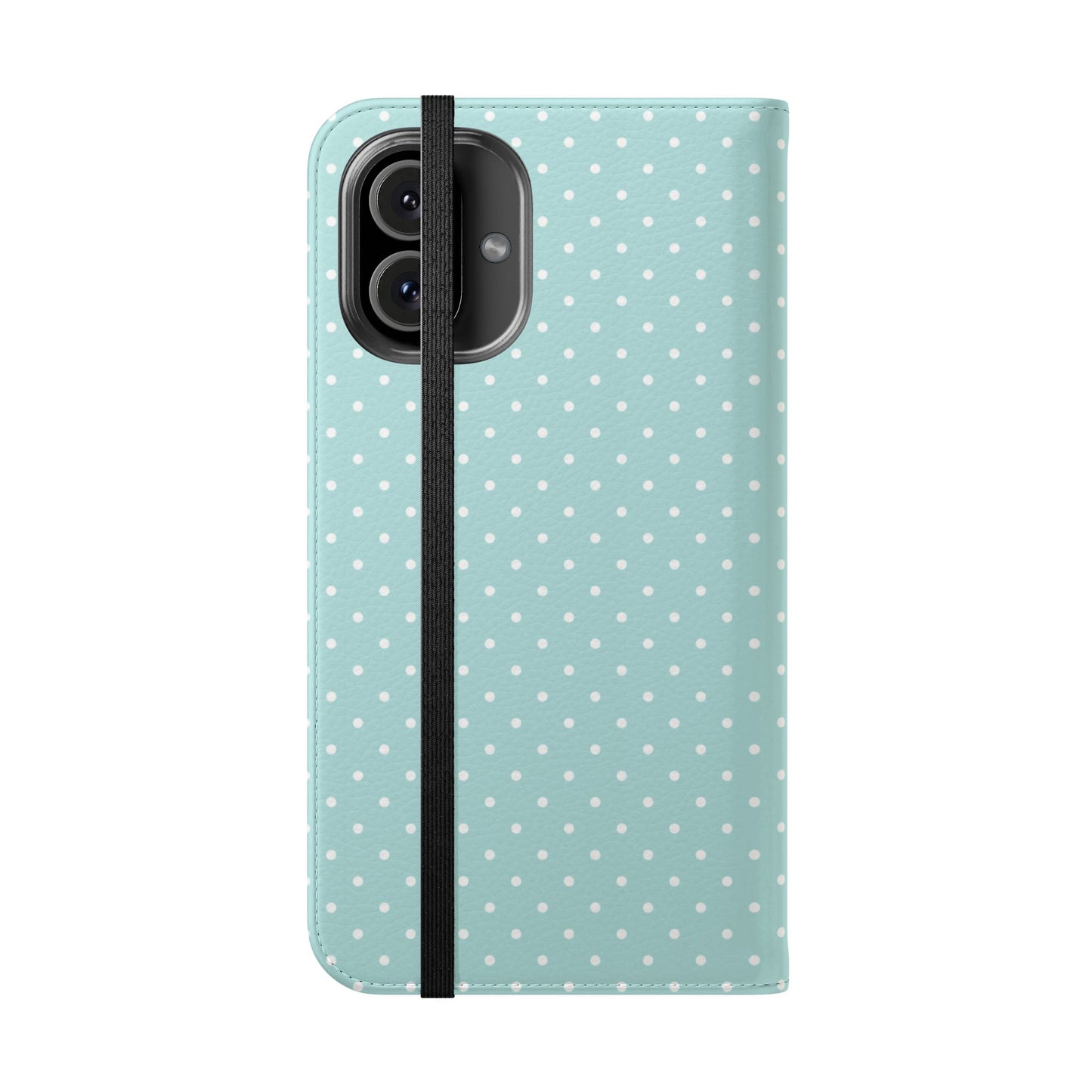Polka Dot Flip Phone Case — Pastel Blue Polka Dot Wallet Cover