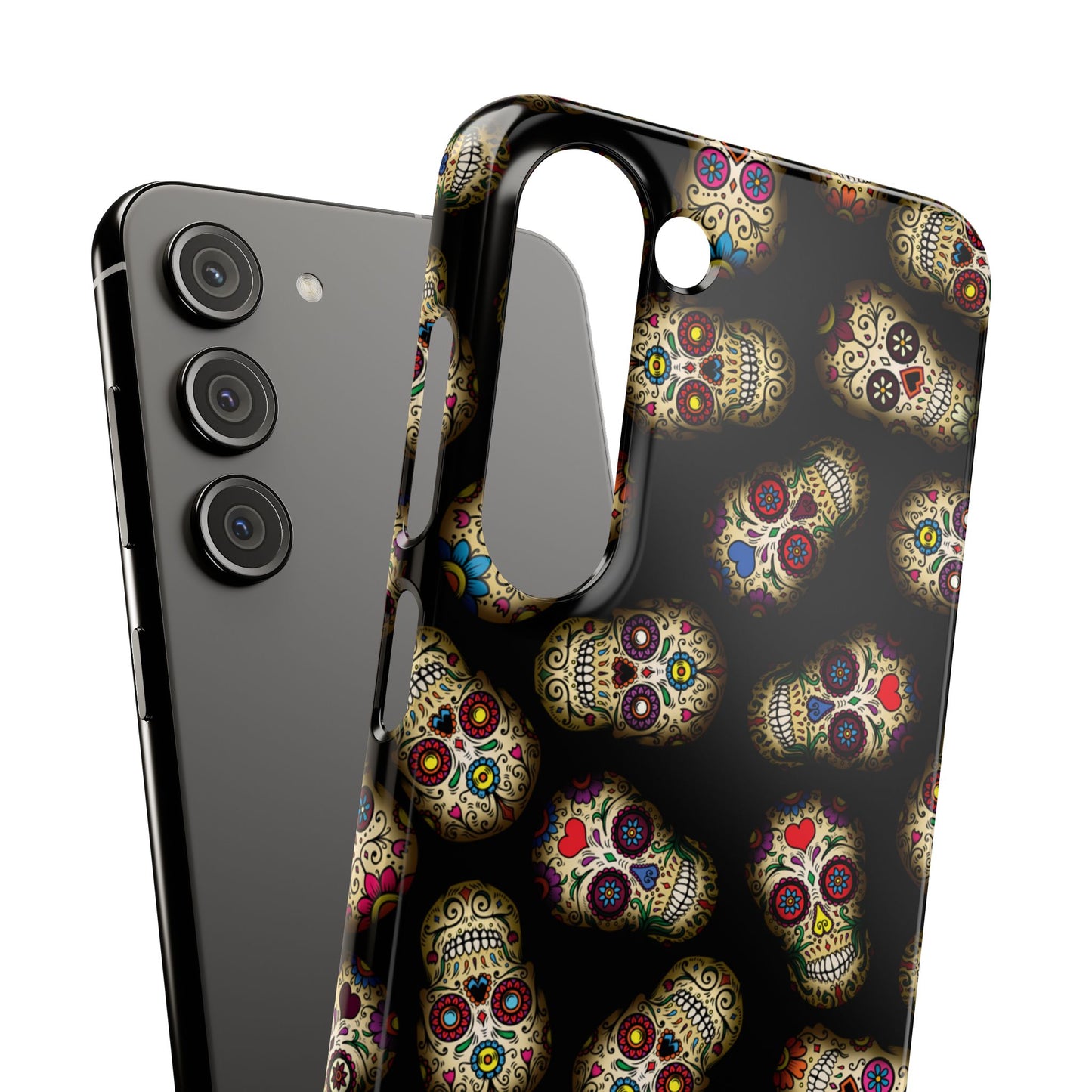 Sugar Skull — Day of the Dead Floral Slim Case for Apple iPhone, Samsung Galaxy and Google Pixel.