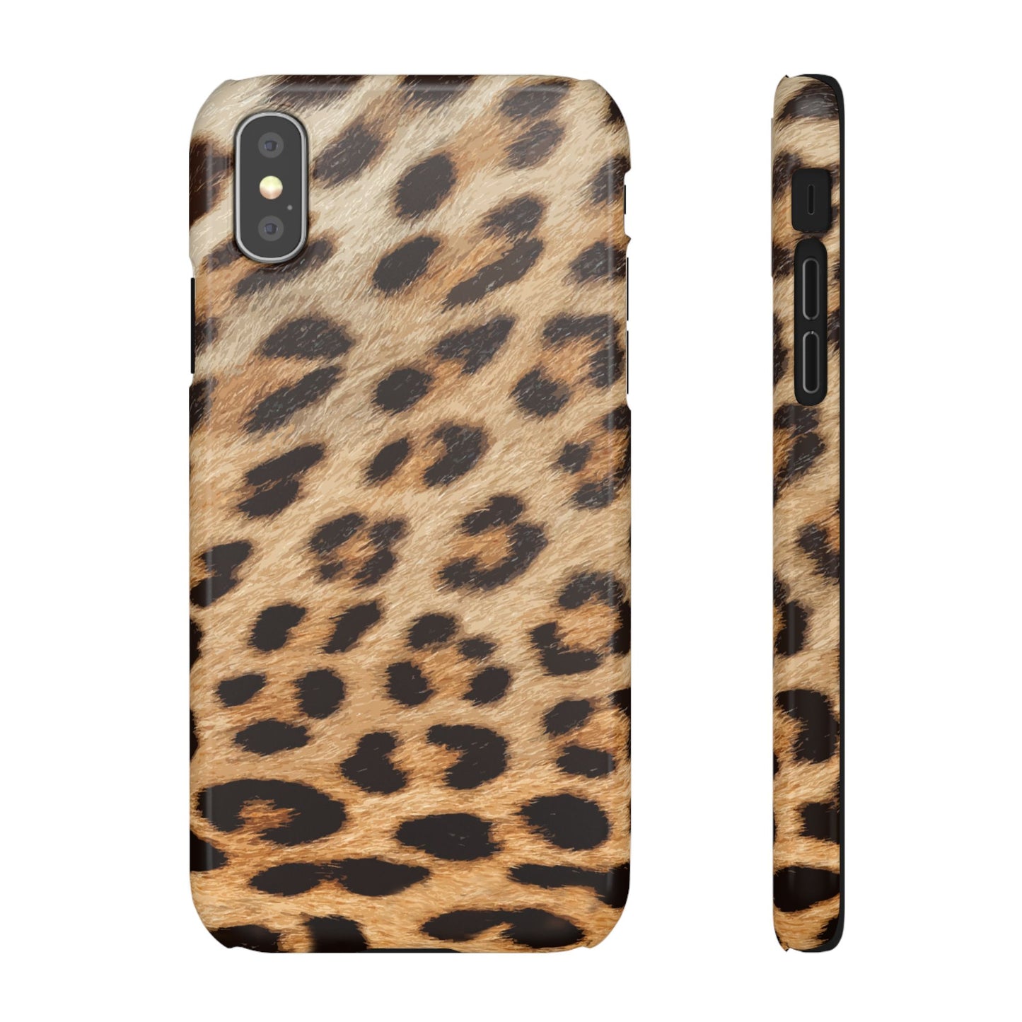 Leopard Print Slim Phone Case for Apple iPhone, Samsung Galaxy and Google Pixel.