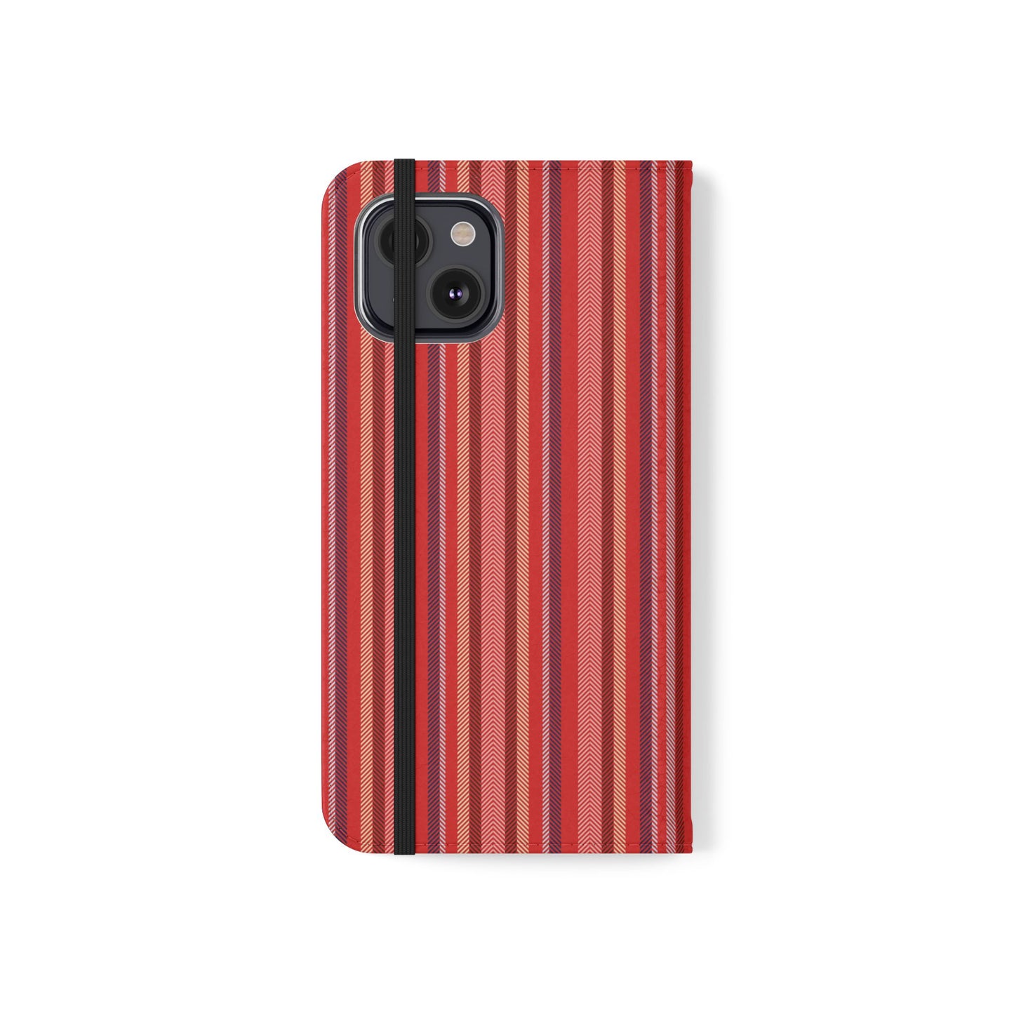 Red Stripe Flip Phone Case – Protective Wallet Folio with Card Slots