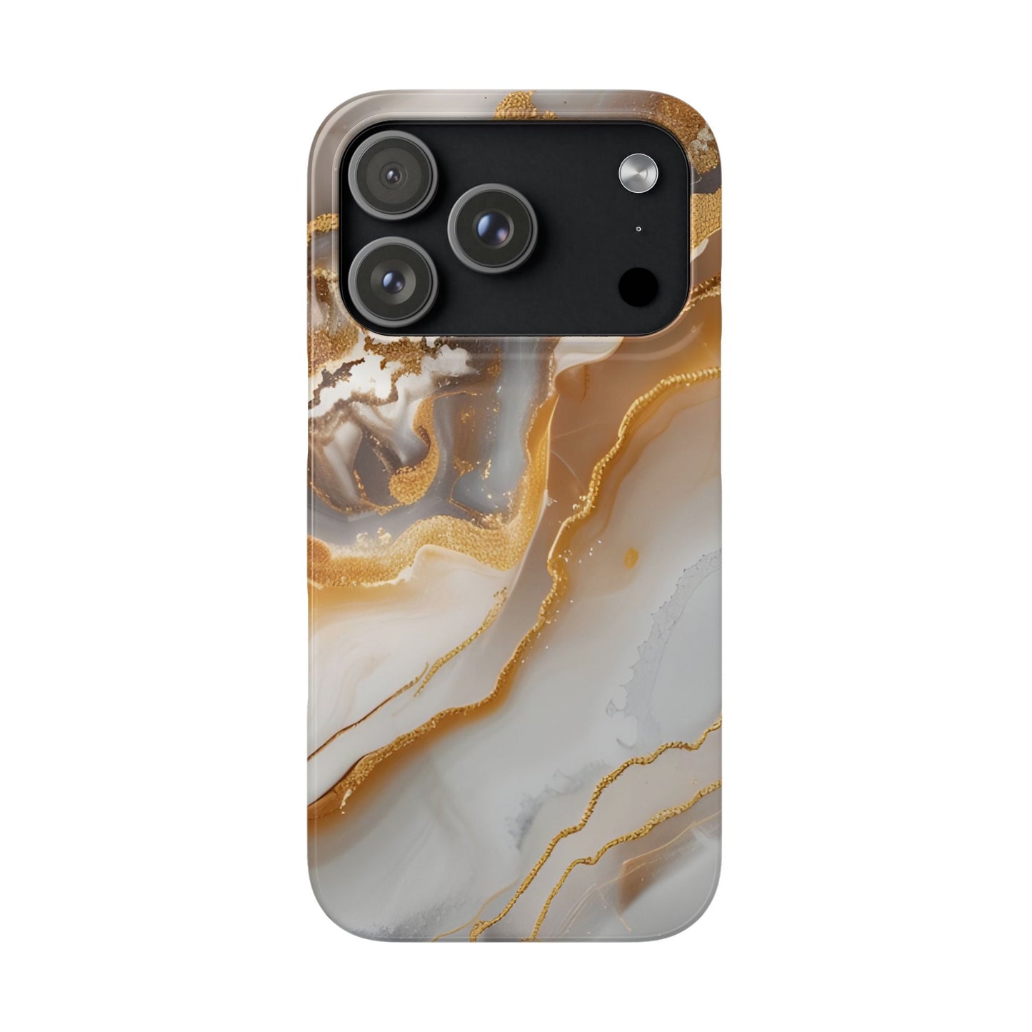 Gold Agate Phone Case – Marble Geode Snap Case