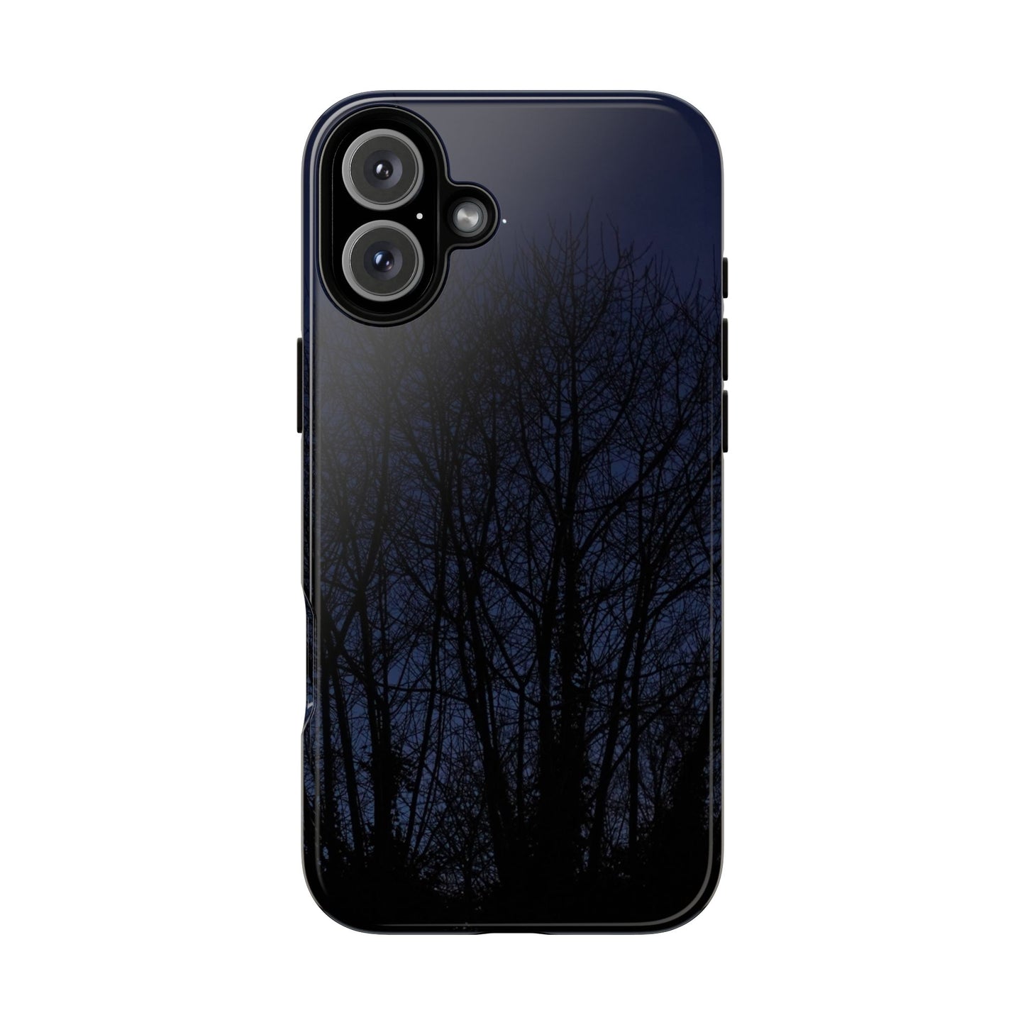 Night Forest Phone Case — Dark Tree Silhouette Protective Tough Case