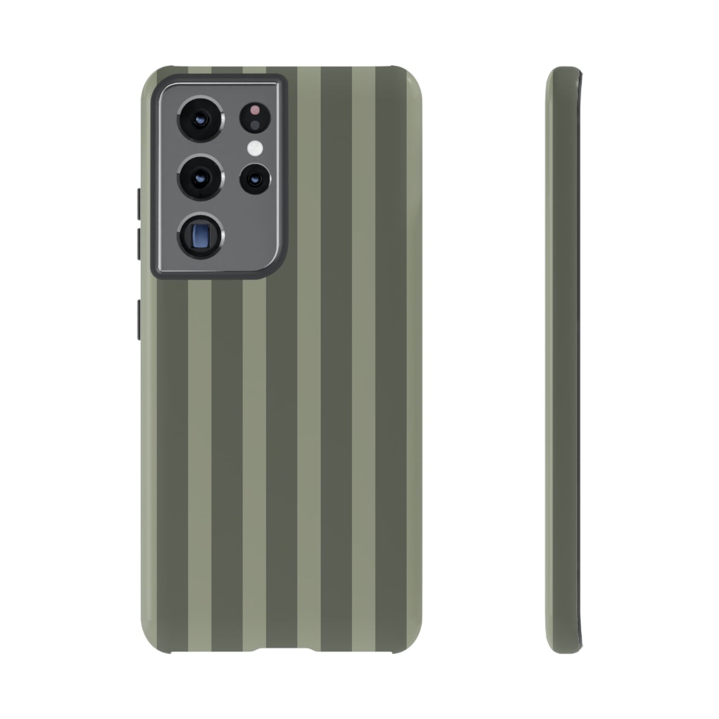 Olive Striped Tough Phone Case — Durable Military-Inspired Protective Cover