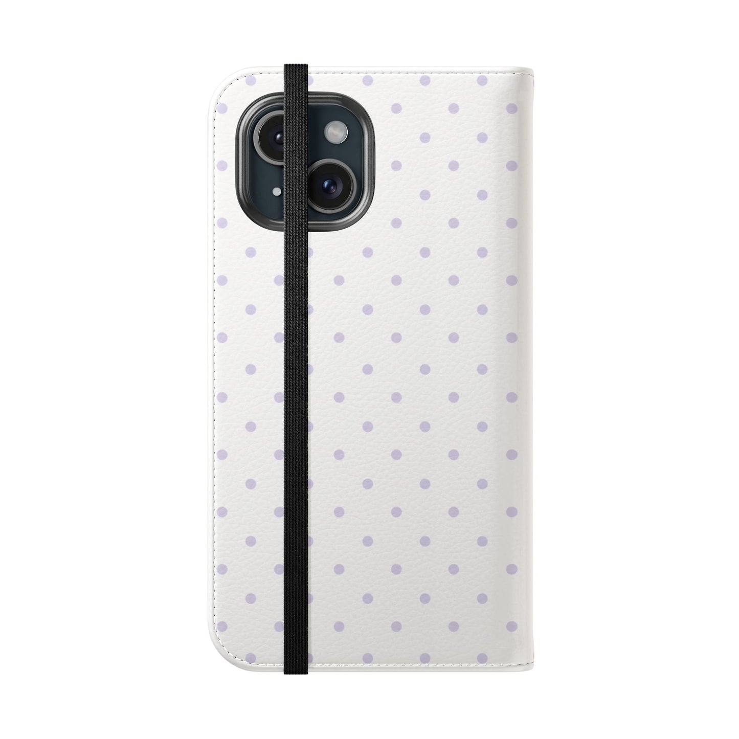 Polka Dot Flip Phone Case — White and Violet Polka Dot Wallet Cover